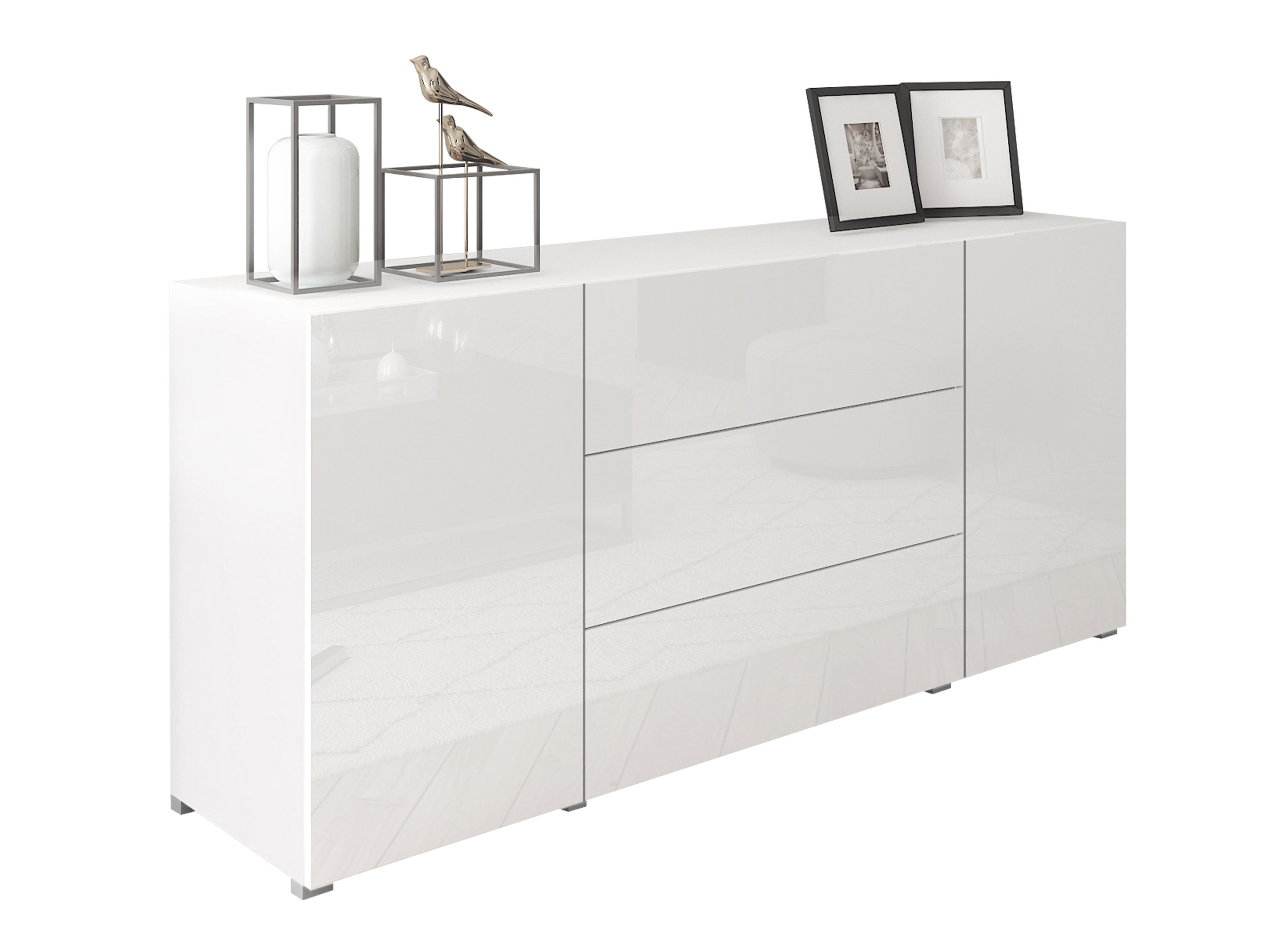 Commode Sarasota 191 (Blanc + Blanc brillant)