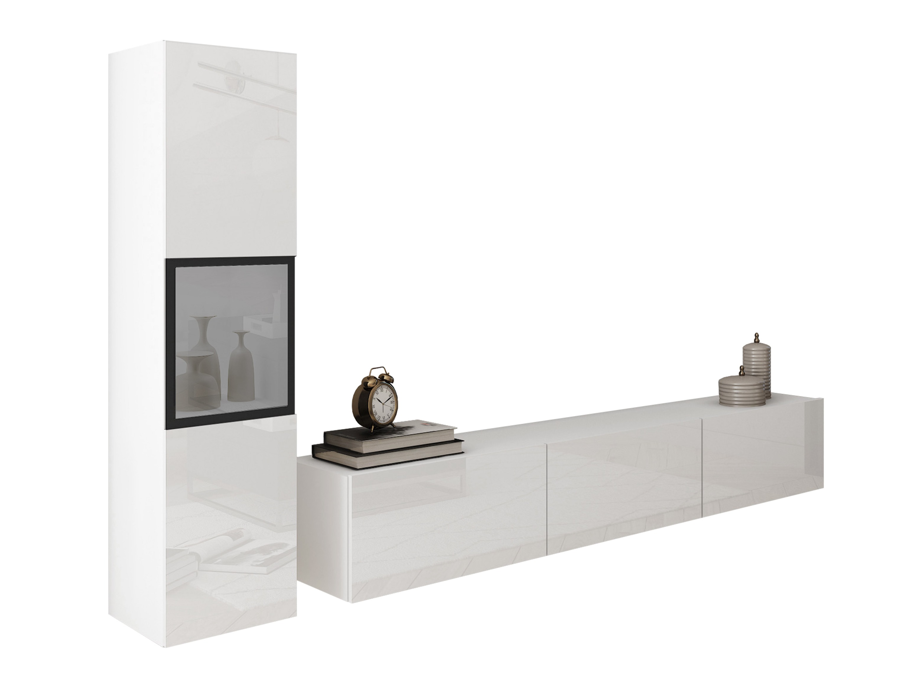 Ensemble de salon Sarasota 192 (Blanc + Blanc brillant)