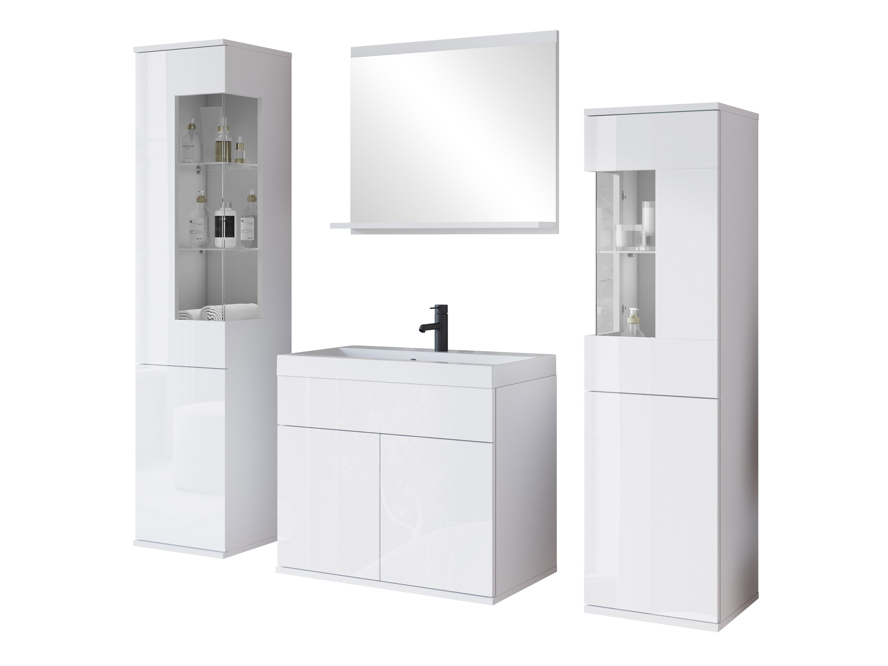 Ensemble de salle de bain Sarasota 194 (Blanc + Blanc brillant)
