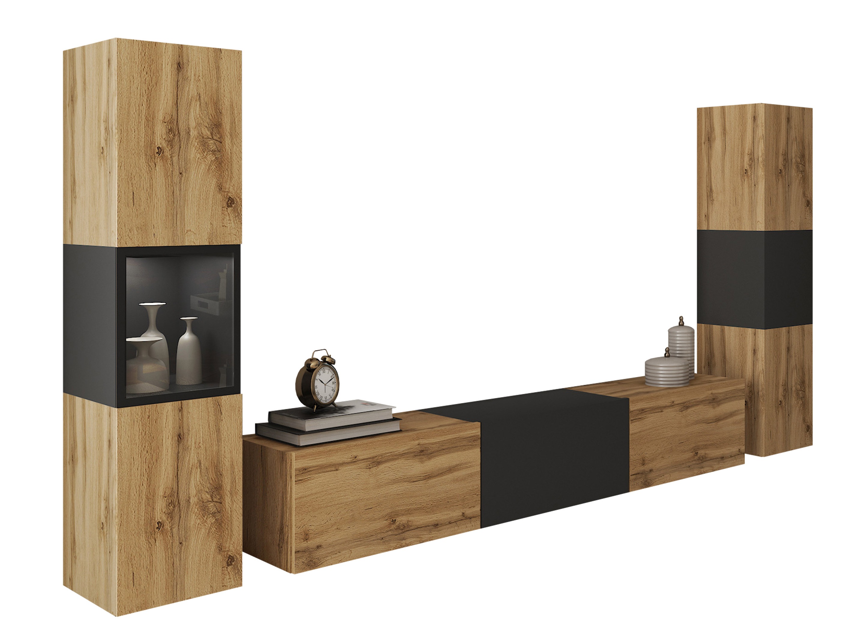 Ensemble de salon Sarasota 193 (Chêne wotan + Graphite)