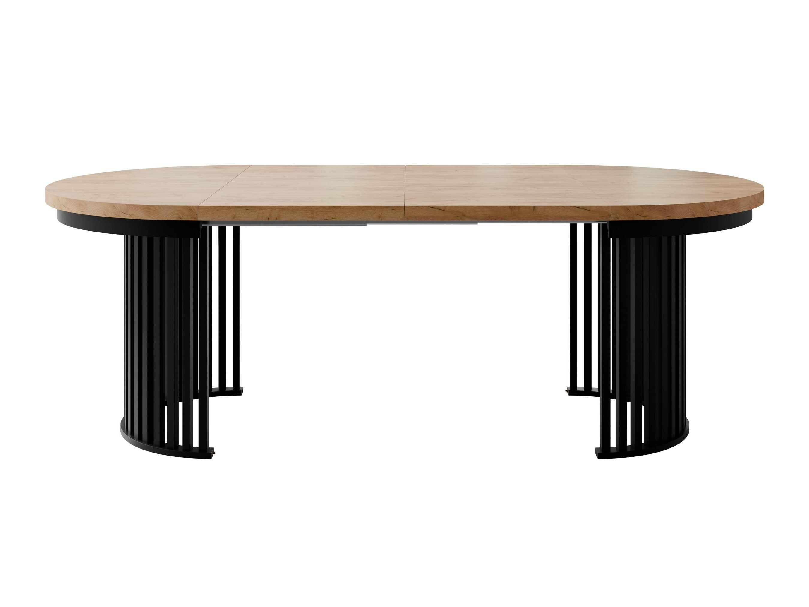 Table Racine 145 (Chêne doré artisanal + Noir)
