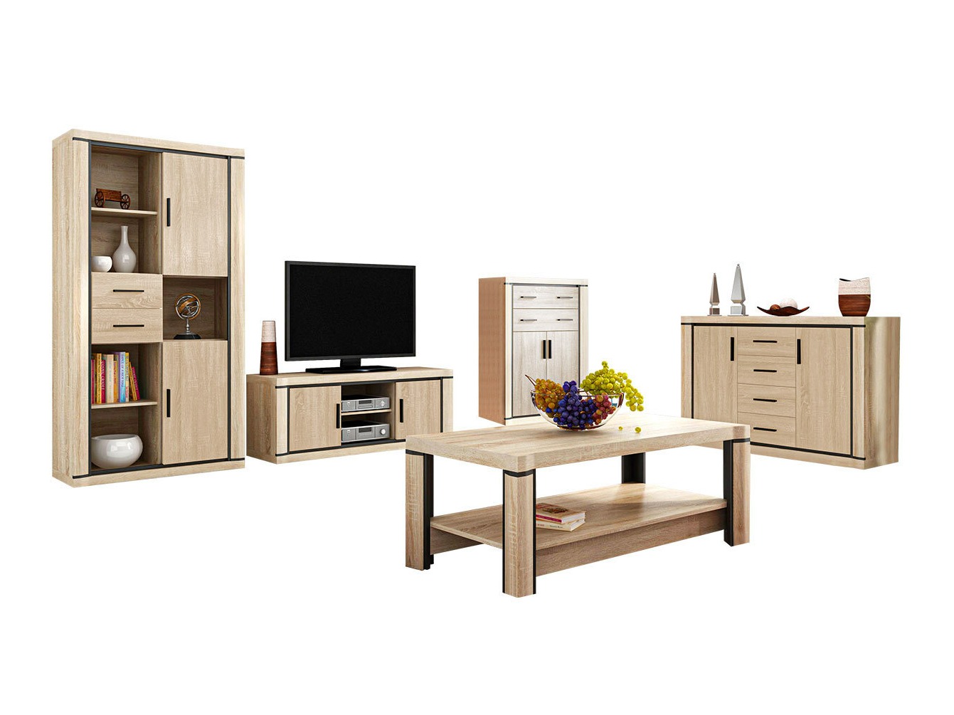 Ensemble de salon Lorelie 124 (Sonoma chêne)