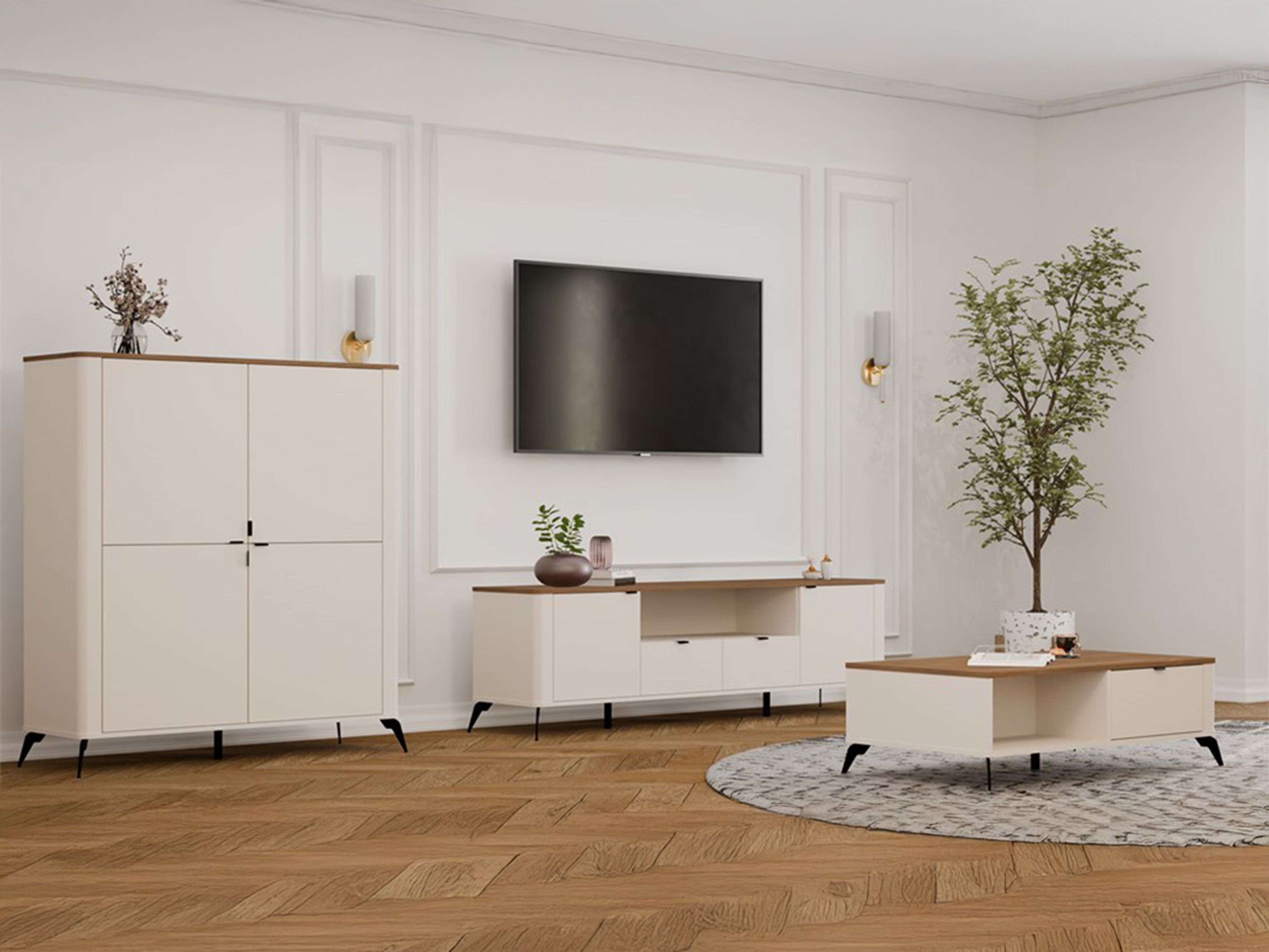 Table basse Soavie 107 (Cachemire + Chêne)
