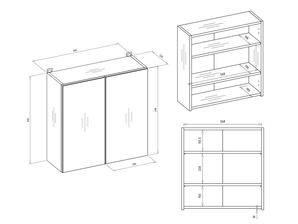 Armoire à miroir de salle de bains Balelbo 101 (Chêne Artisan)