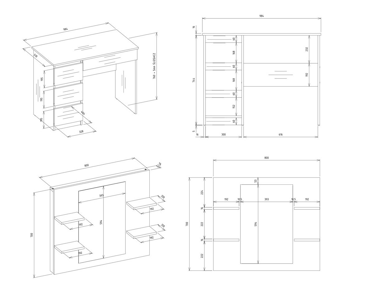 Coiffeuse Mandeville 351 (Gauche)
