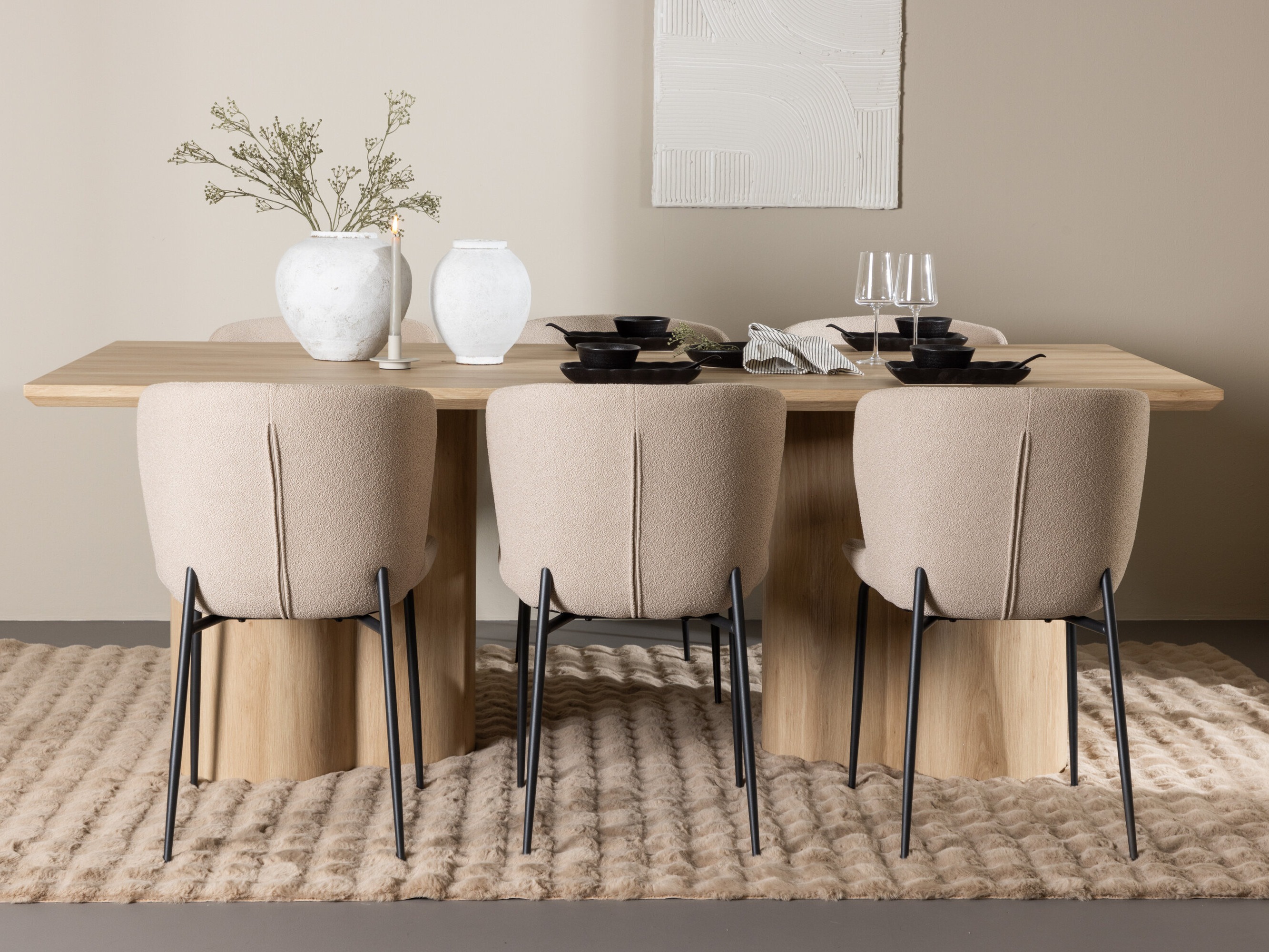 Salle à manger complète Dallas 5021 (Beige)