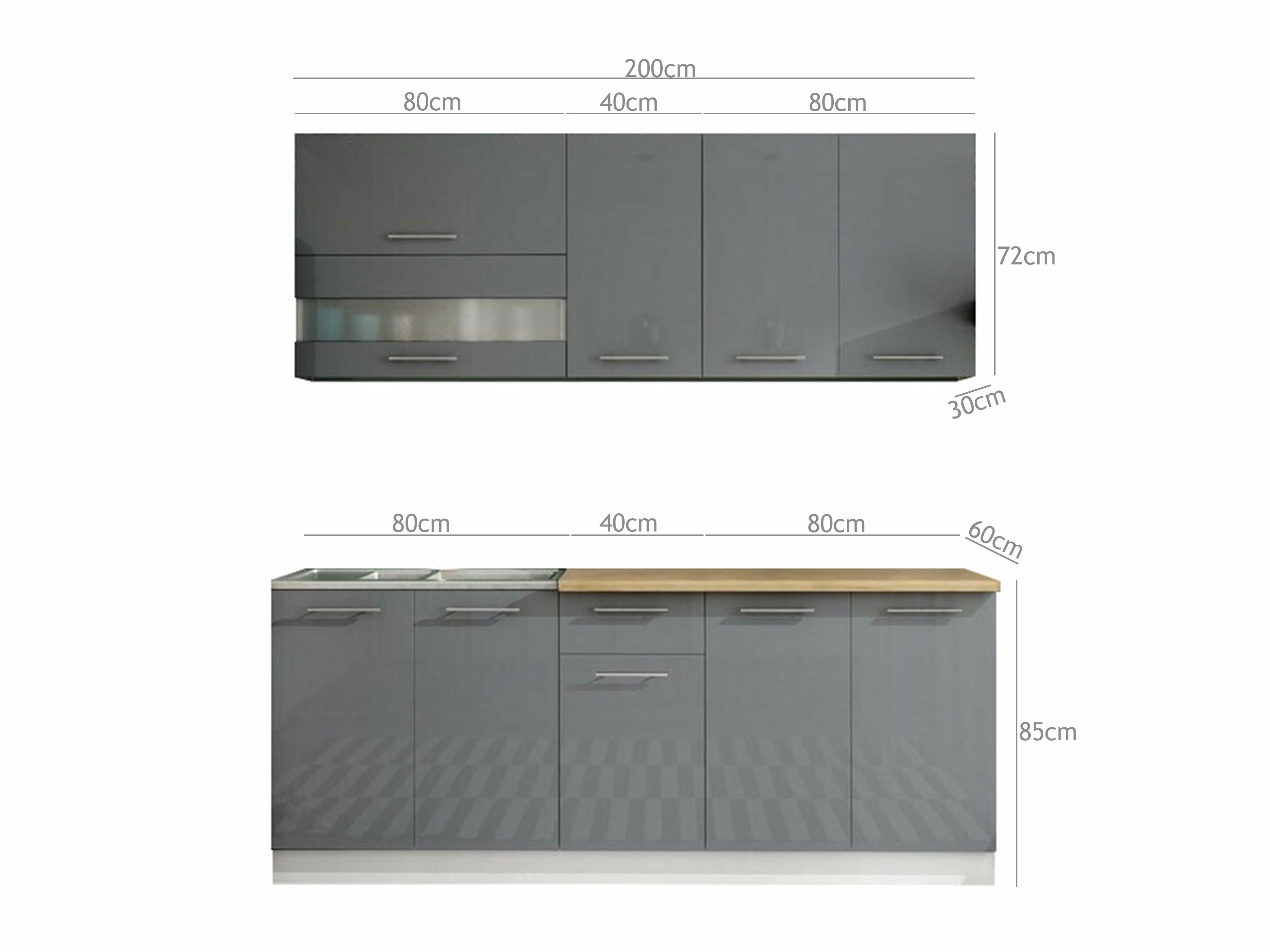 Cuisine complète modulaire Tiffa Grey 102