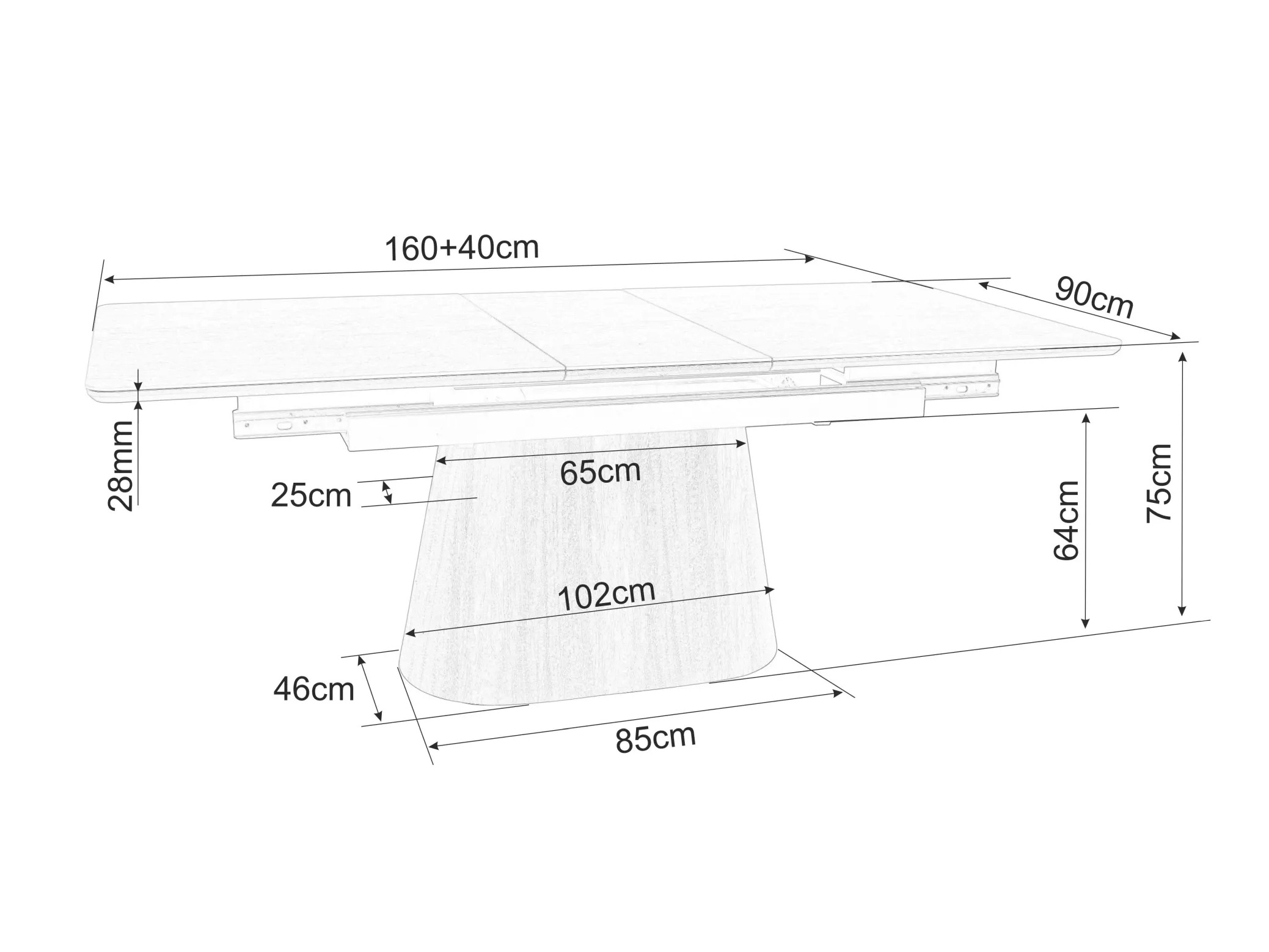 Table Detroit 932 (Noir + Noyer)