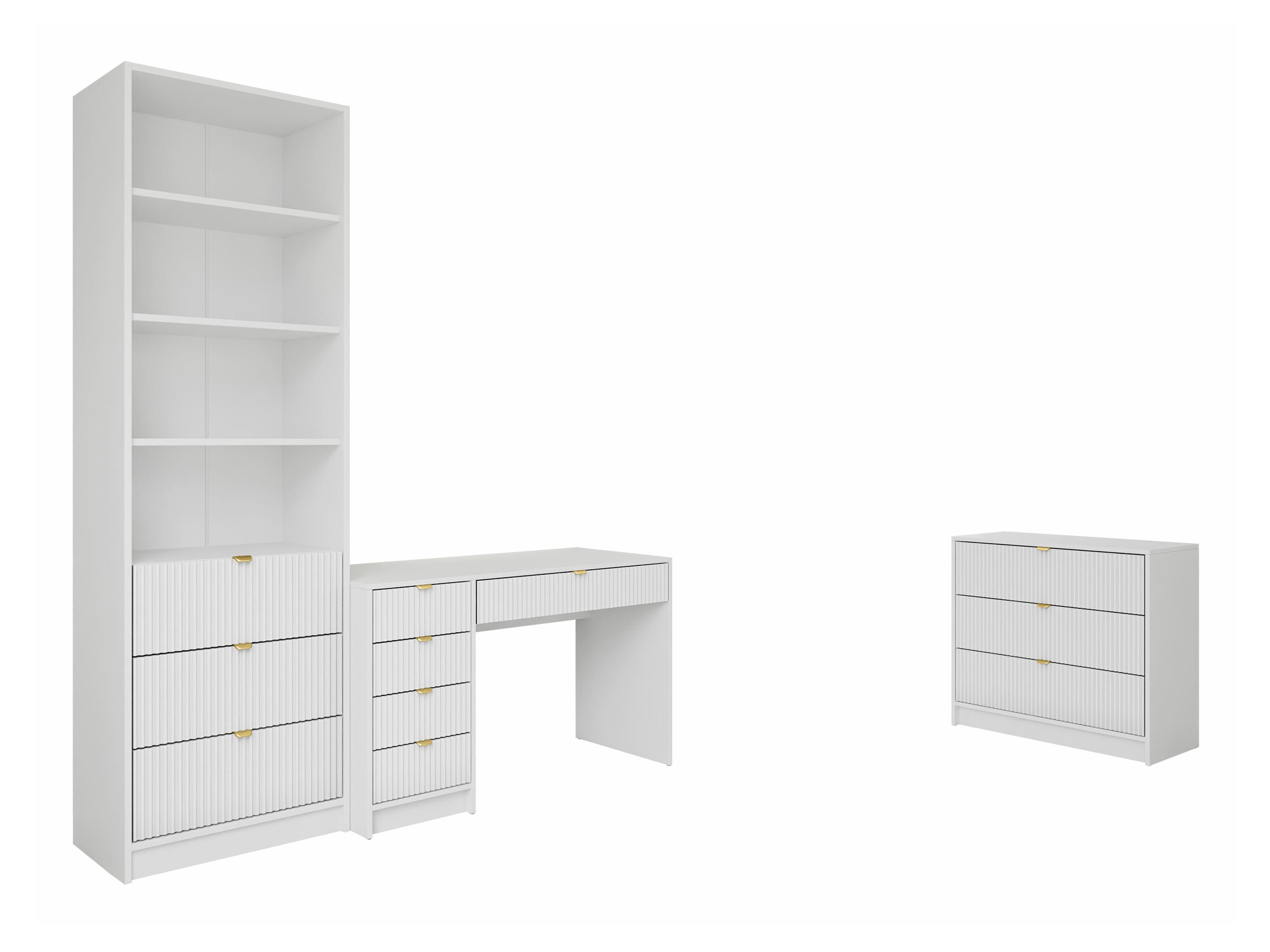 Ensemble de bureau à domicile Comfivo Papilio V (Blanc)