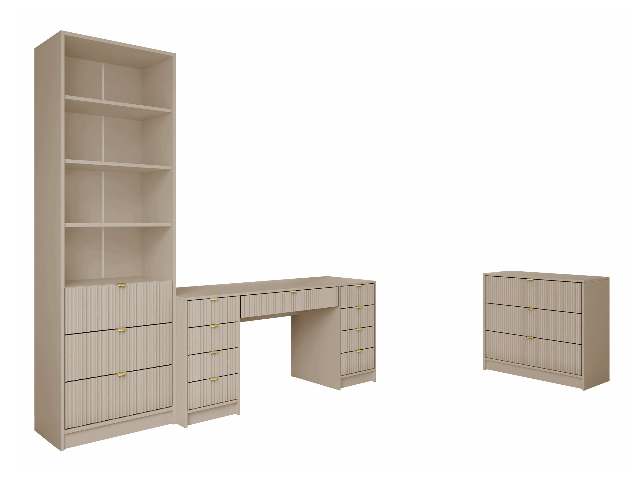 Ensemble de bureau à domicile Comfivo Papilio VI (Beige)