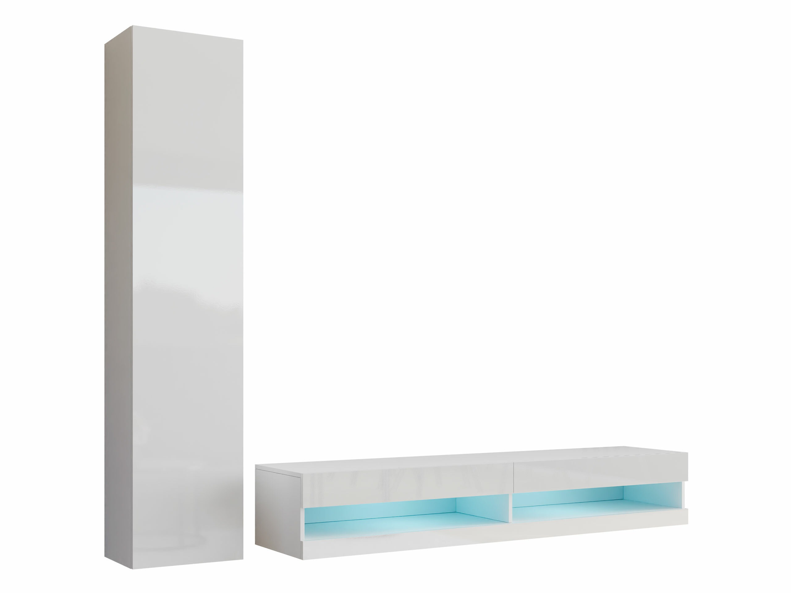 Ensemble de salon Vilrin VI (Blanc + Blanc brillant)
