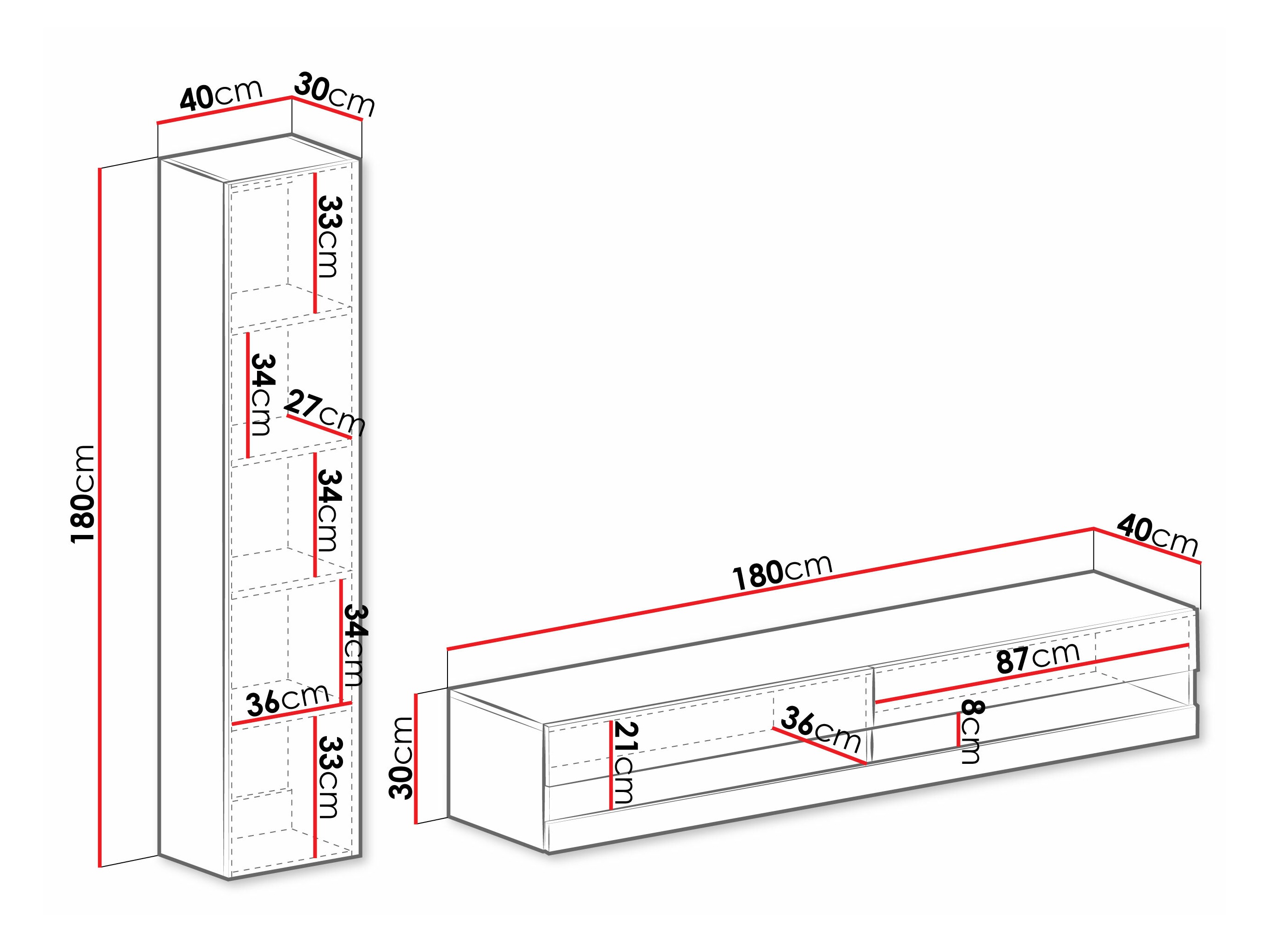 Ensemble de salon Vilrin VI (Noir + Noir brillant)