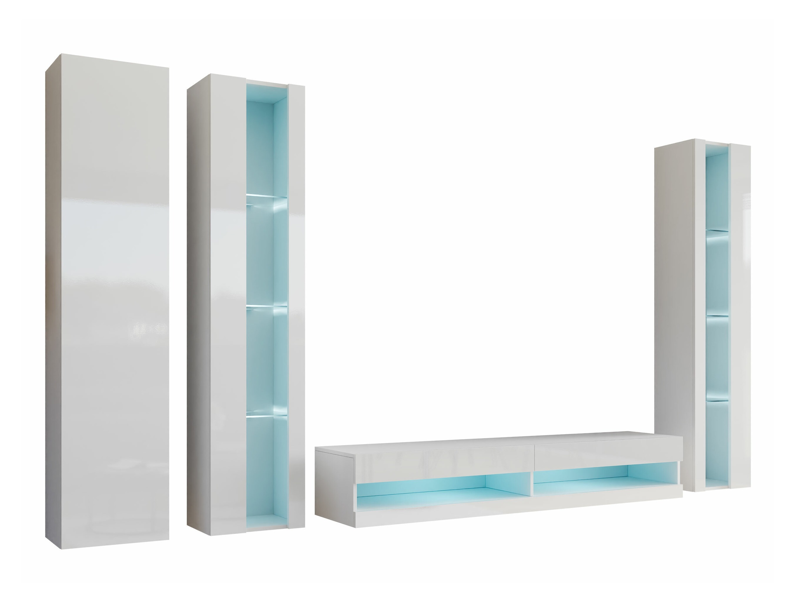 Ensemble de salon Vilrin VII (Blanc + Blanc brillant)