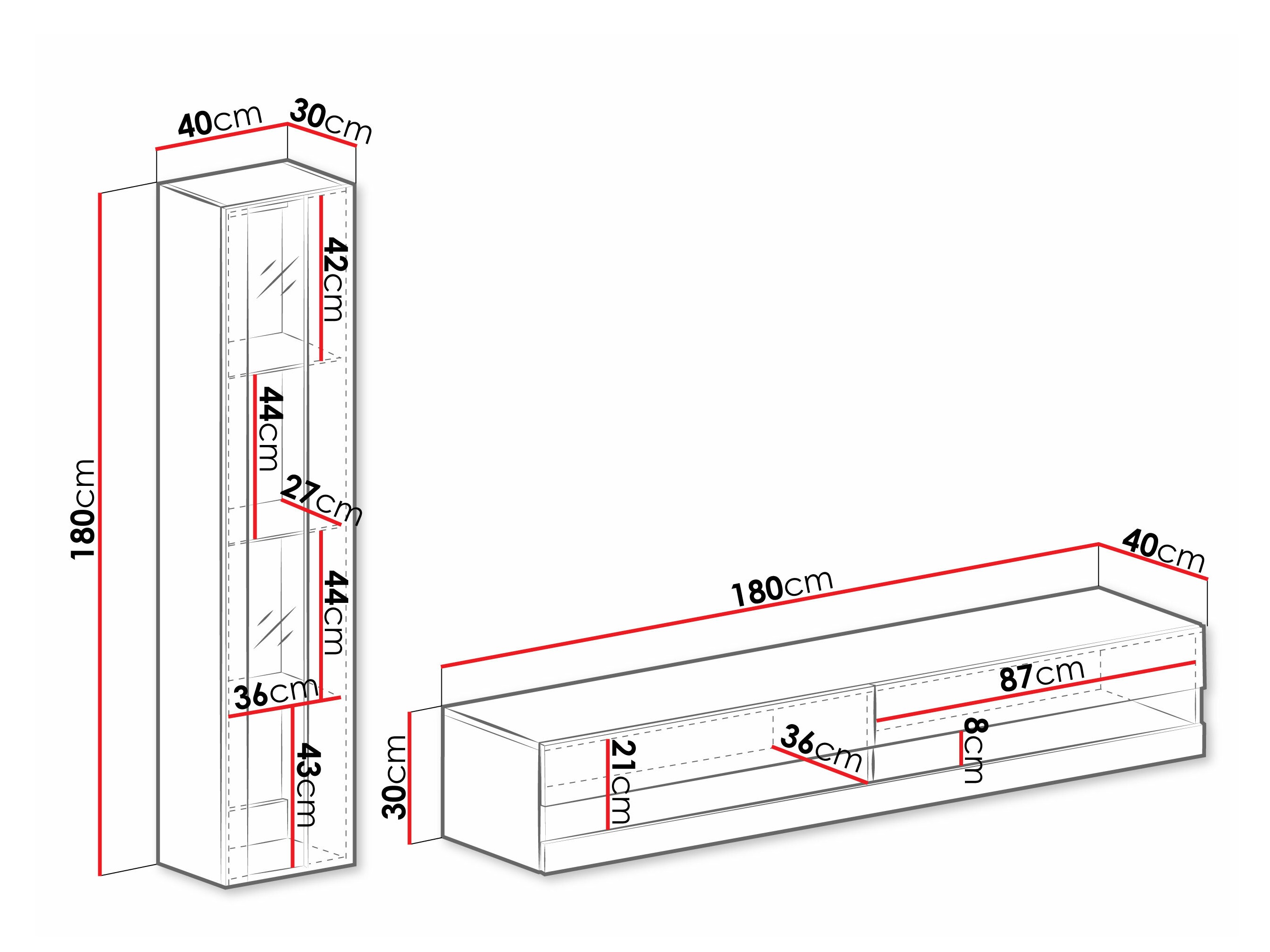 Ensemble de salon Vilrin VIII (Noir + Noir brillant)