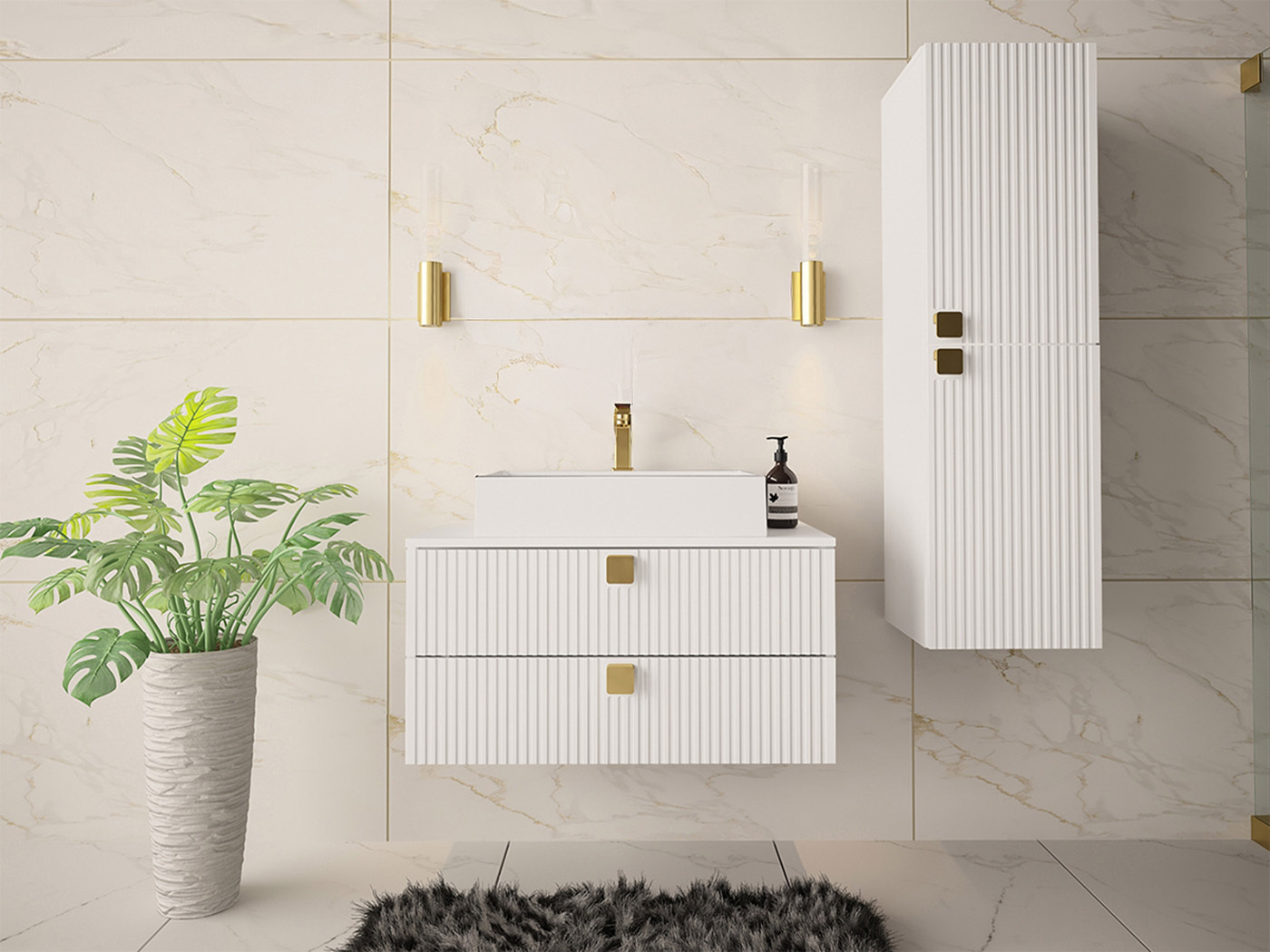 Ensemble de salle de bain Orlvera 103 (Blanc)