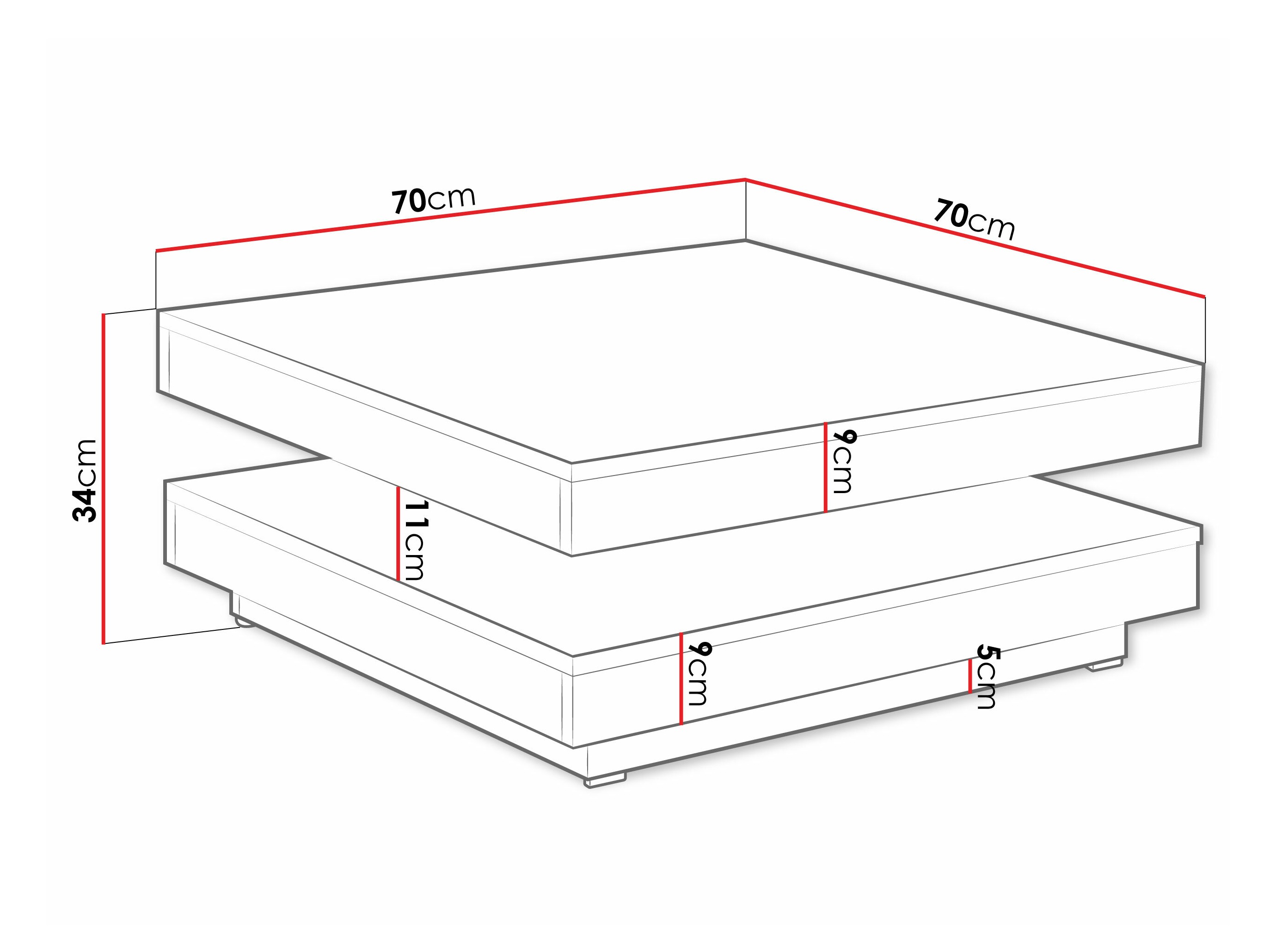 Table basse transformateur Comfivo Pisces (Blanc)