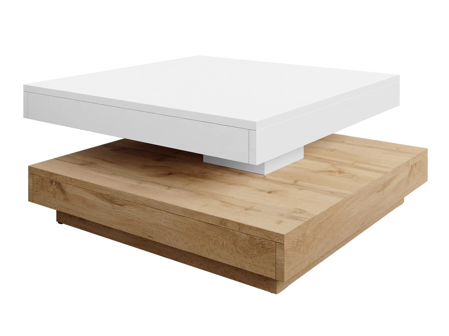 Transforming table basse Comfivo Pisces (Chêne wotan + Blanc)