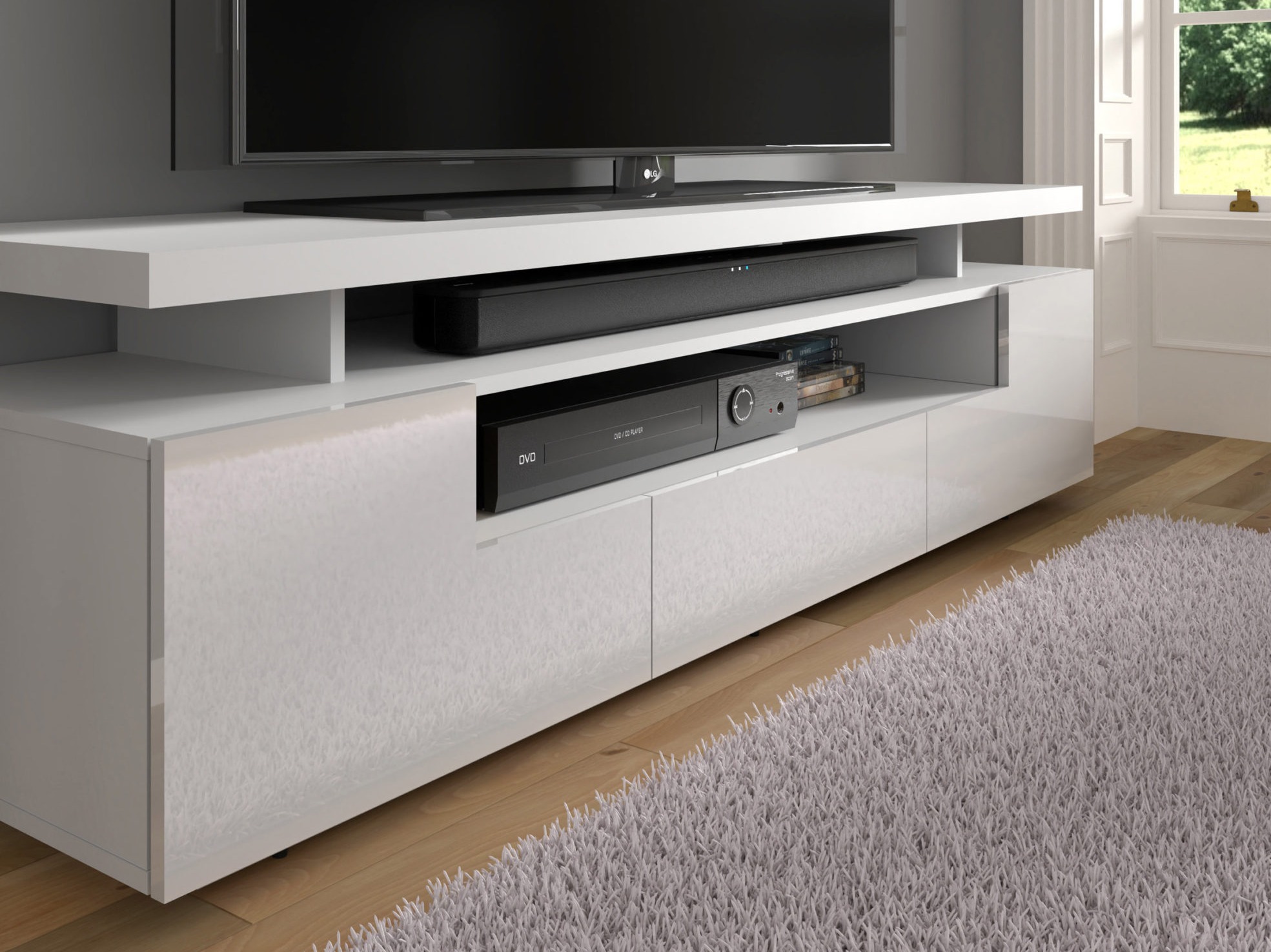 Meuble TV Buffalo 175 (Blanc brillant)