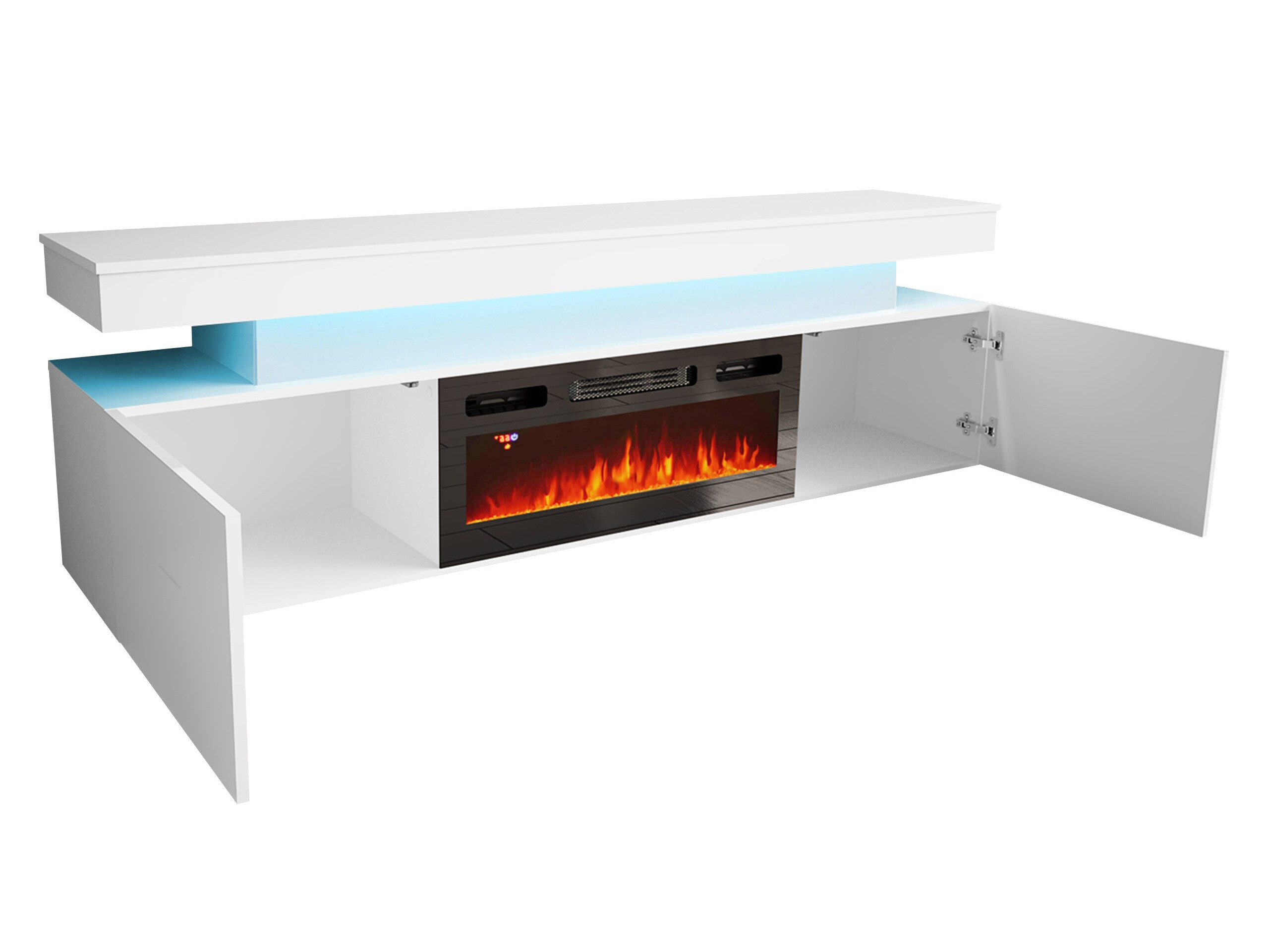 Meuble TV Monfero I (Noir + Noir brillant)