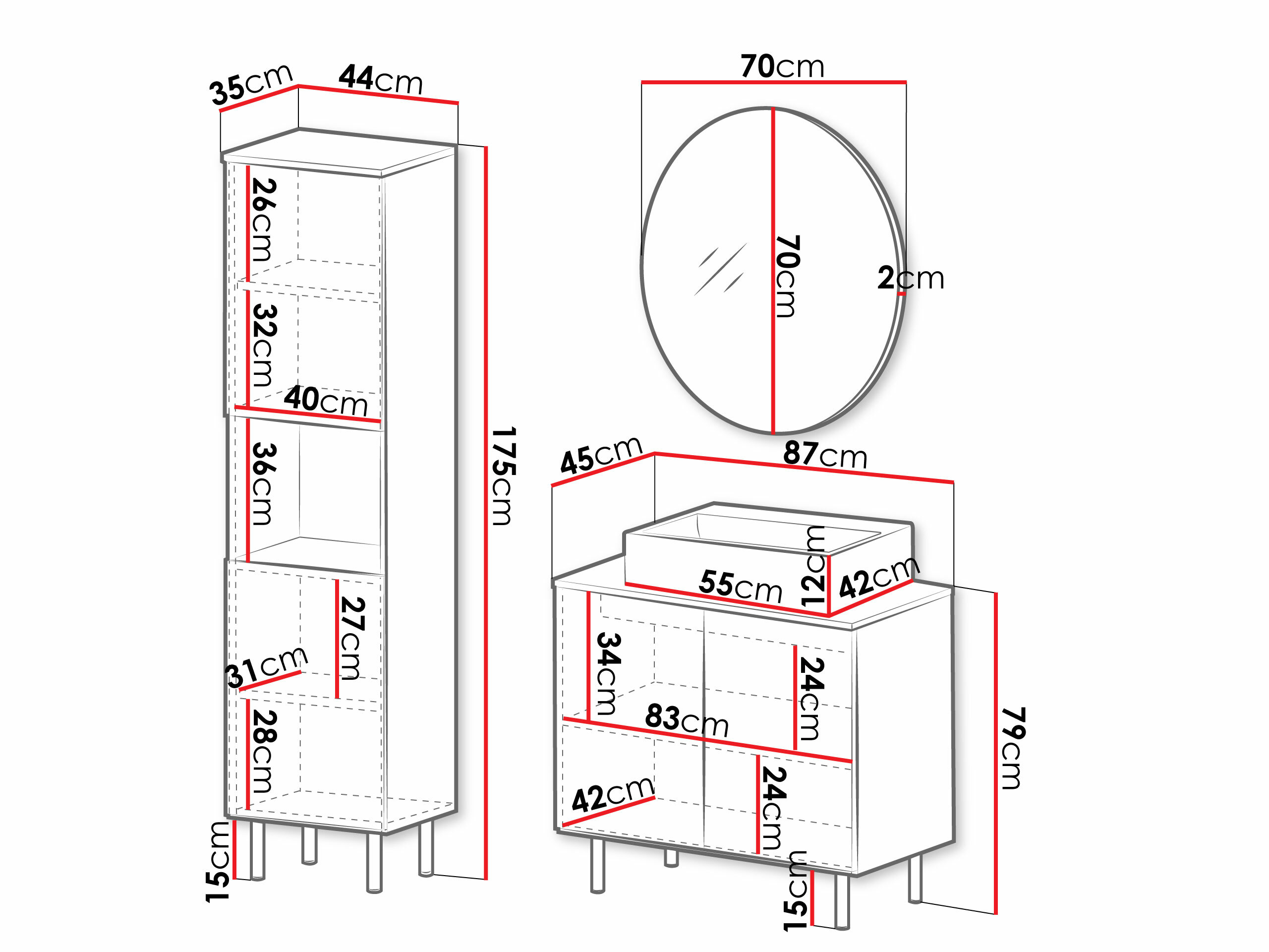 Ensemble de salle de bain Decus III (Cachemire)