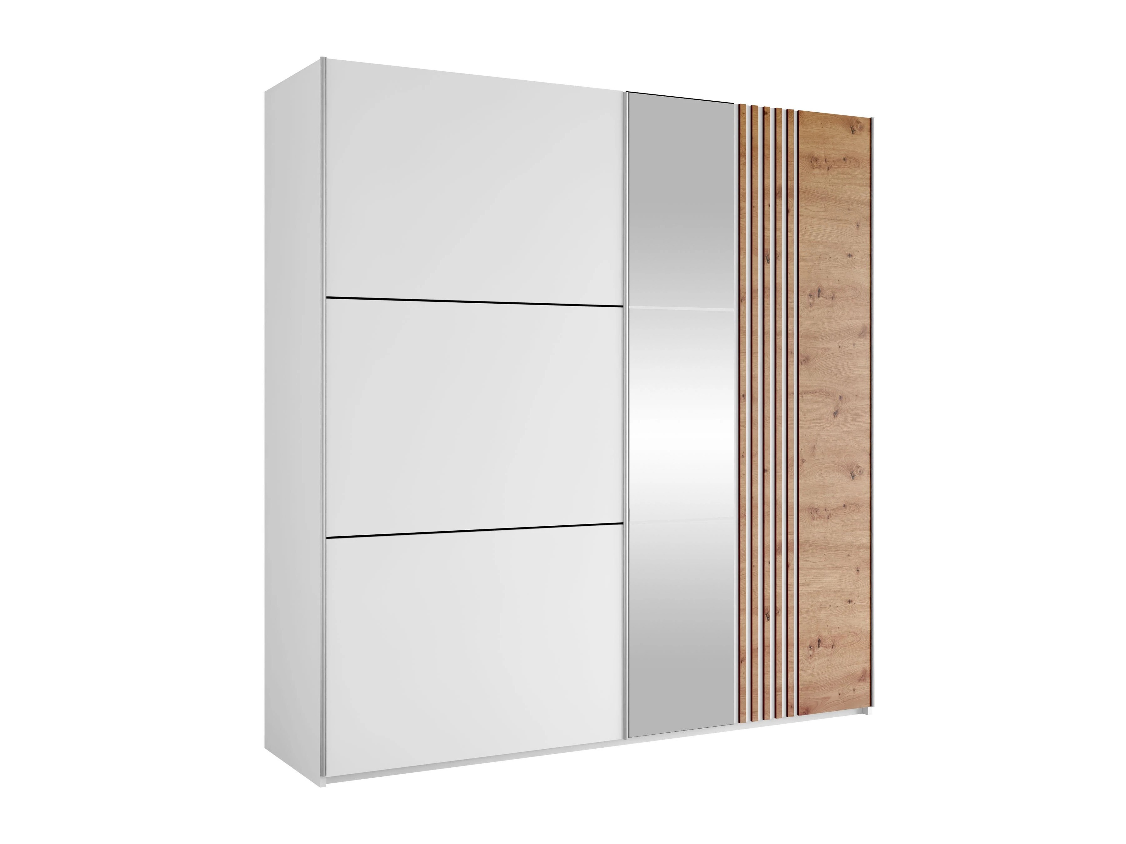 Armoire Honolulu 253 (Blanc + Chêne wotan)