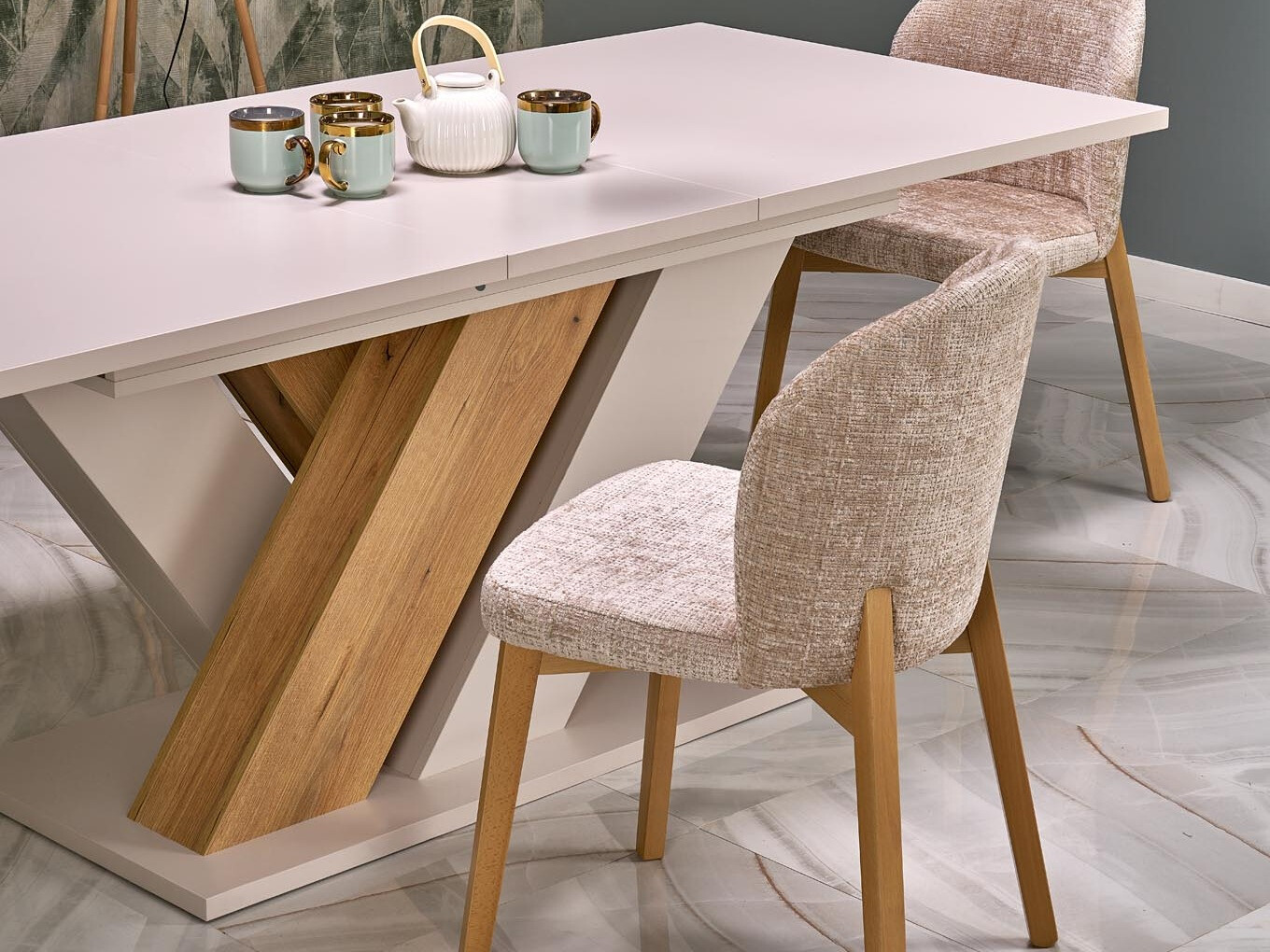 Table Houston 2091 (Cachemire + Chêne Cremona)
