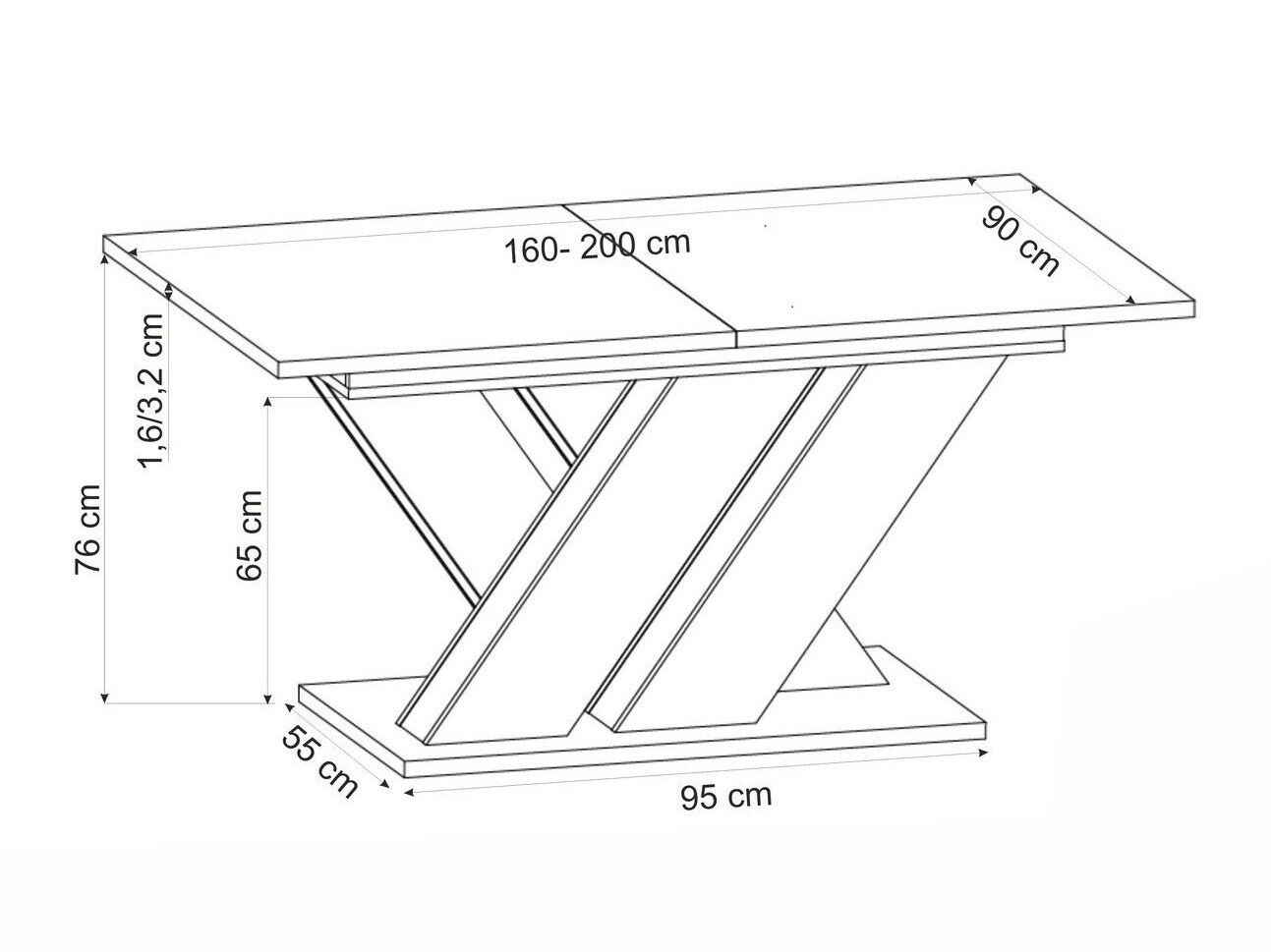 Table Houston 2091 (Cachemire + Chêne Cremona)