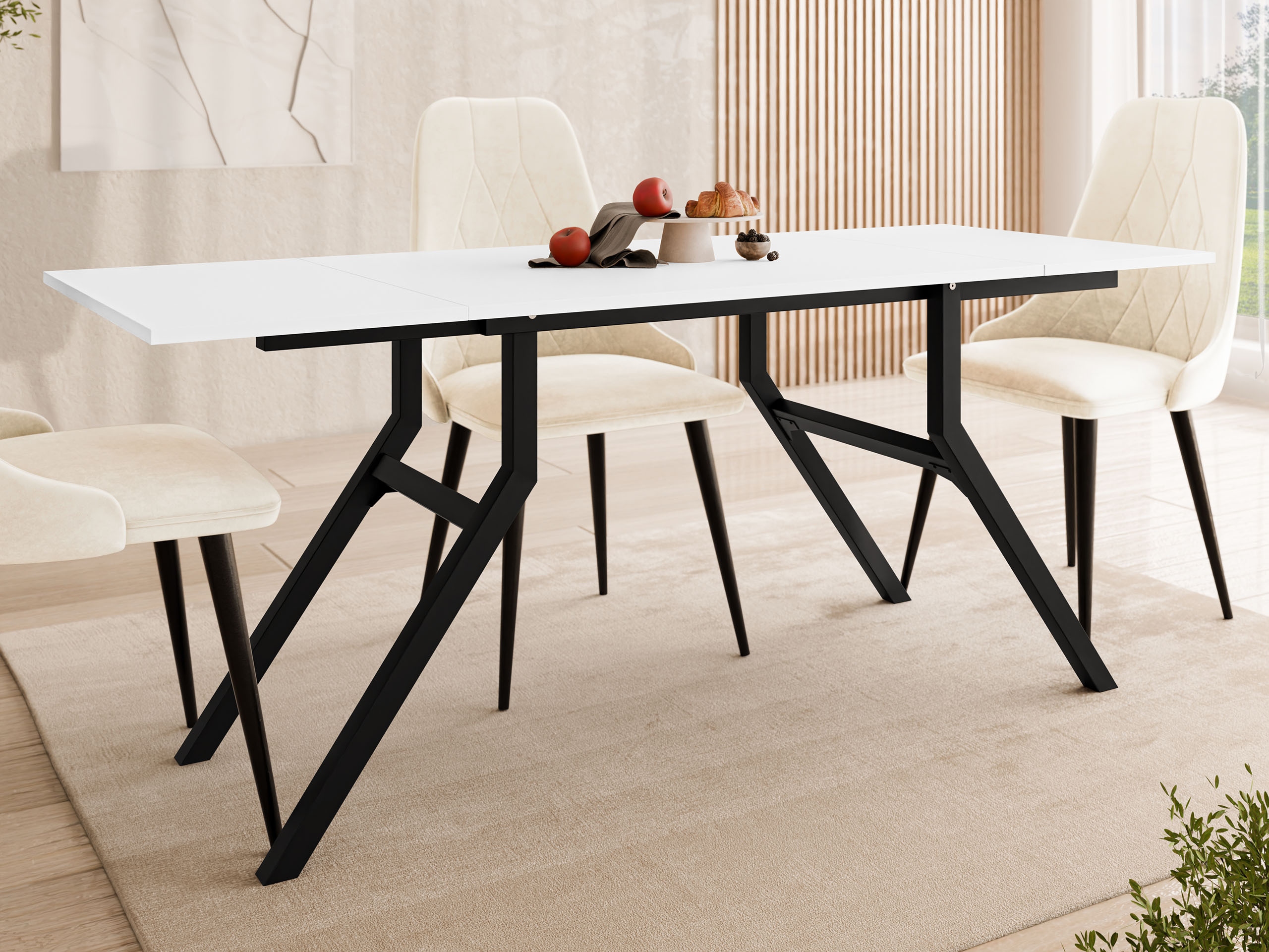 Table basse transformable Oswego 151 (Blanc + Noir)