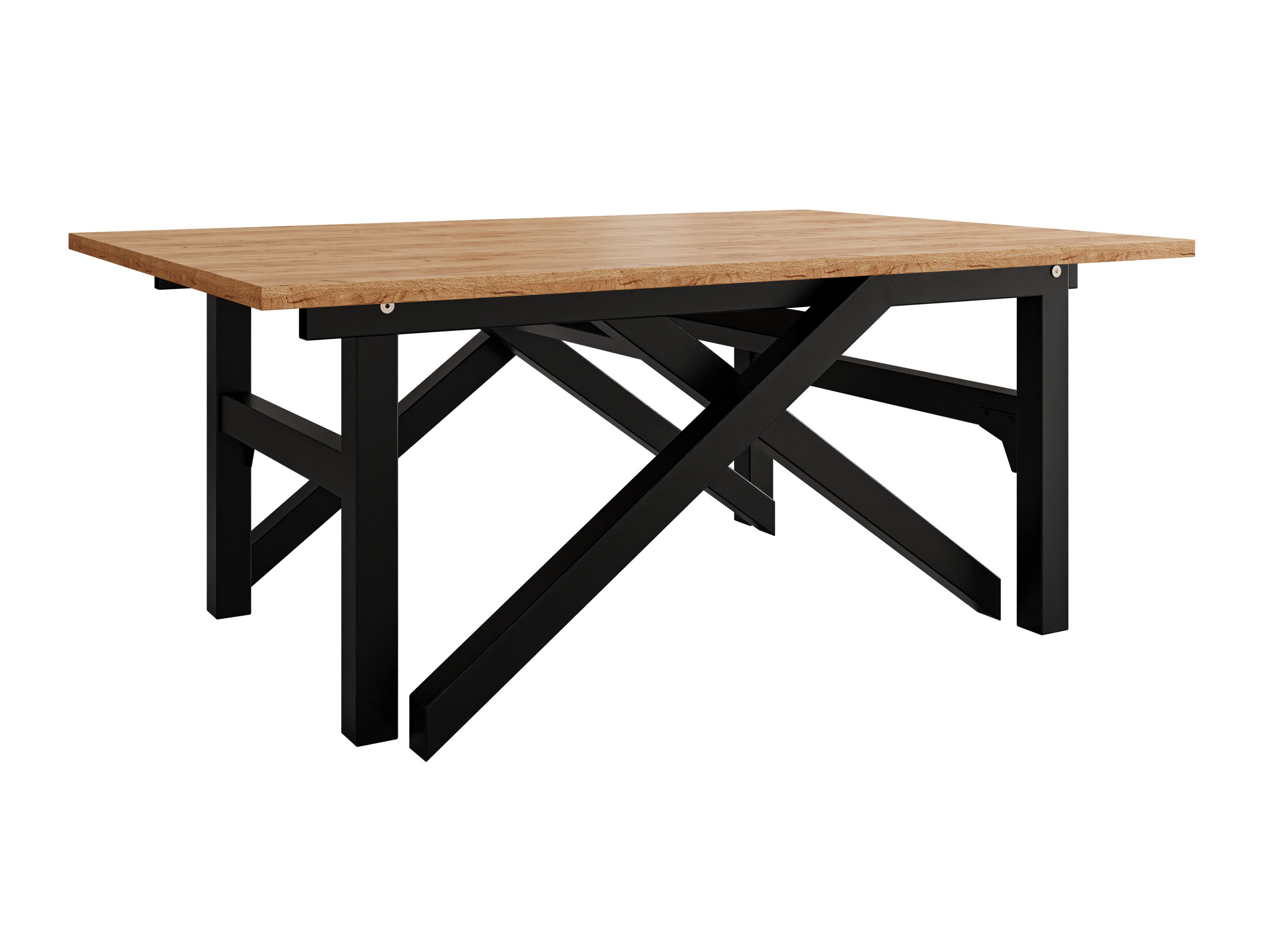 Table basse transformable Oswego 151 (Chêne doré artisanal + Noir)