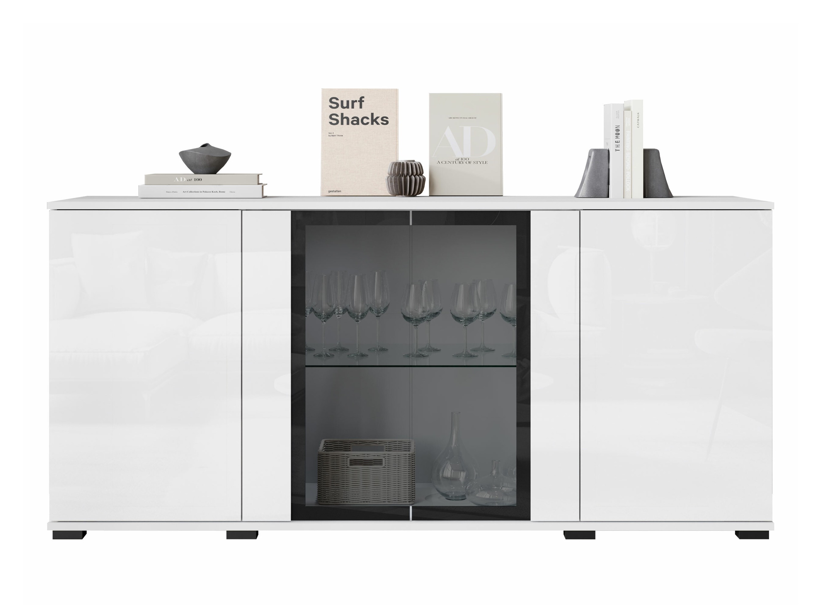 Buffet Torcame 102 (Blanc + Blanc brillant)