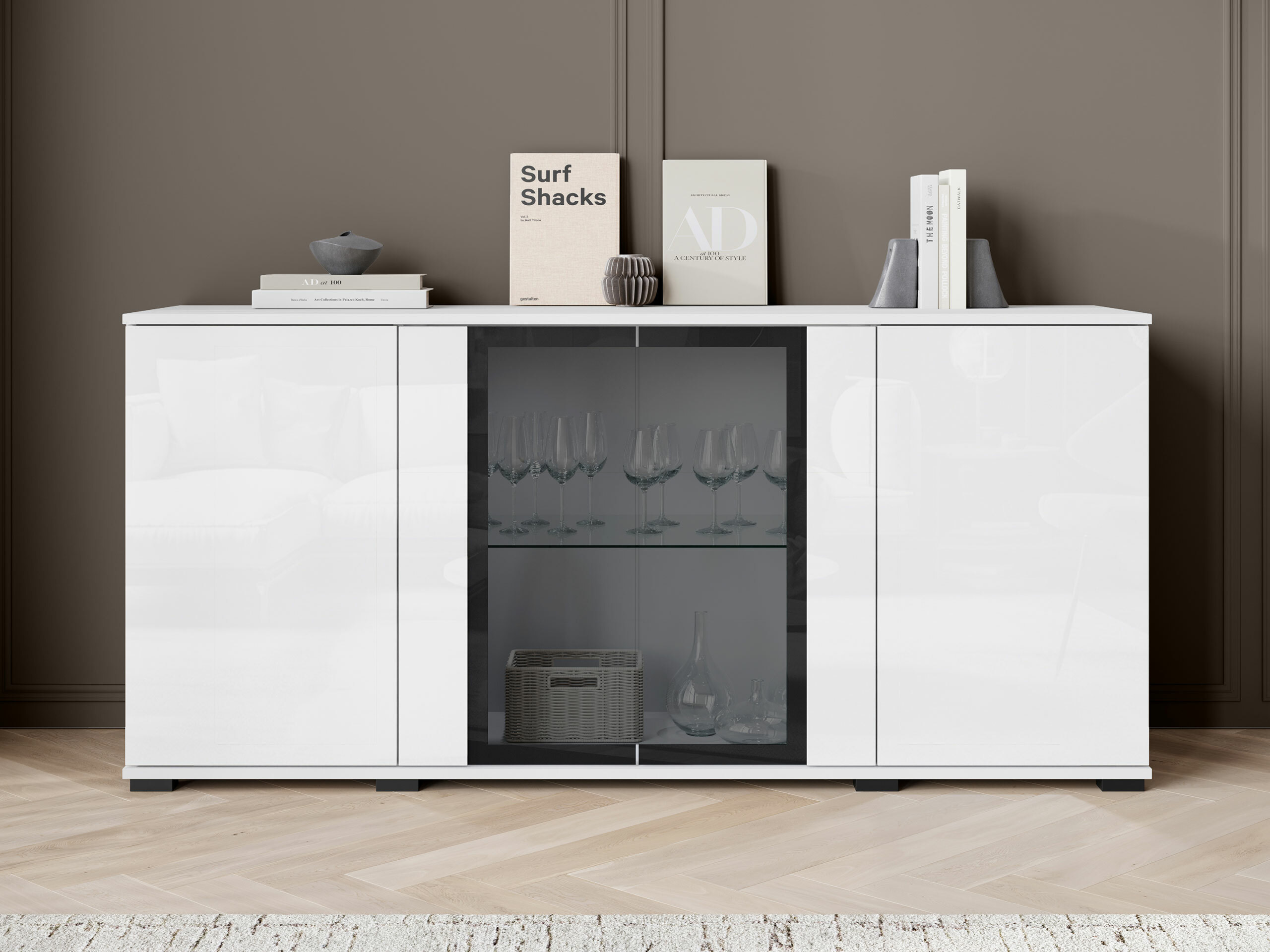 Buffet Torcame 102 (Blanc + Blanc brillant)