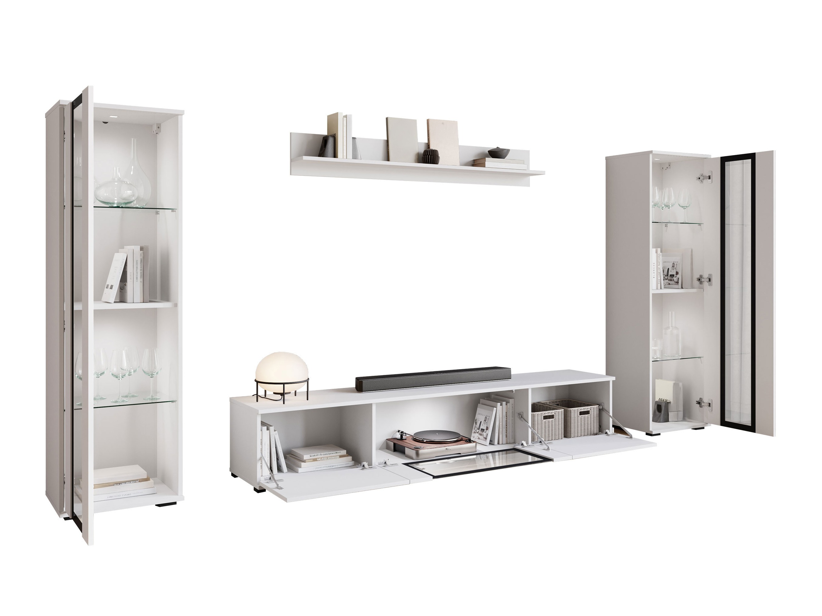 Ensemble de salon Torcame 103 (Blanc + Blanc brillant)