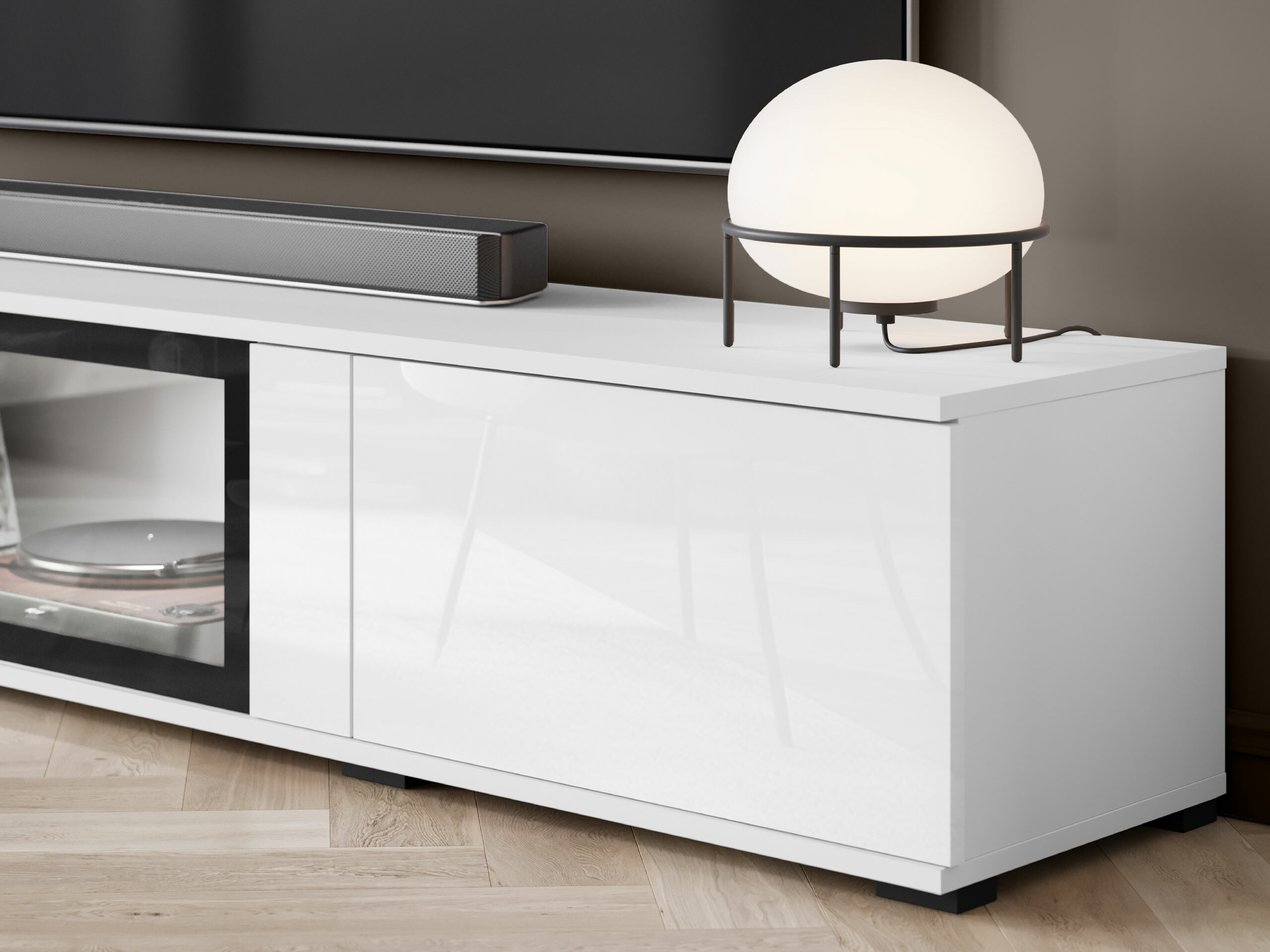 Ensemble de salon Torcame 103 (Blanc + Blanc brillant)