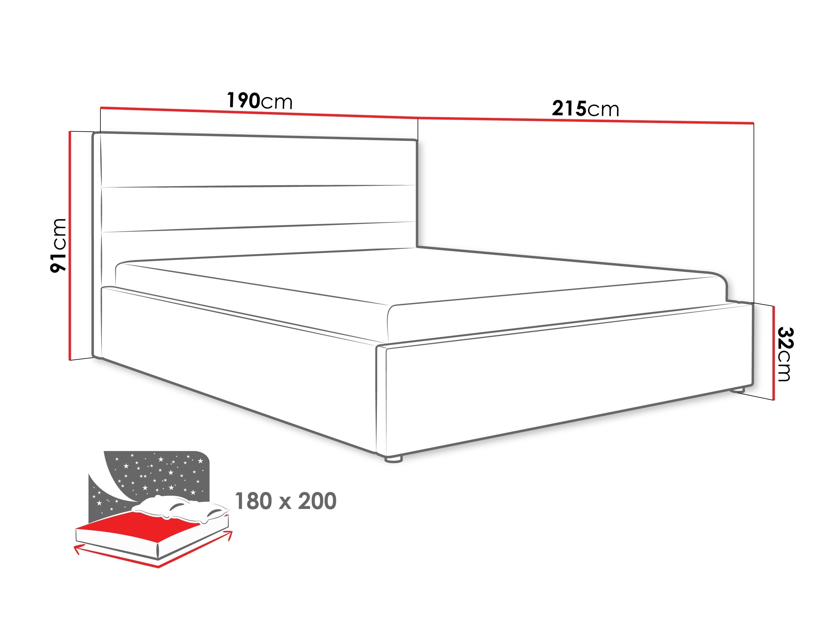 Lit Comfivo Fabos (Gris)