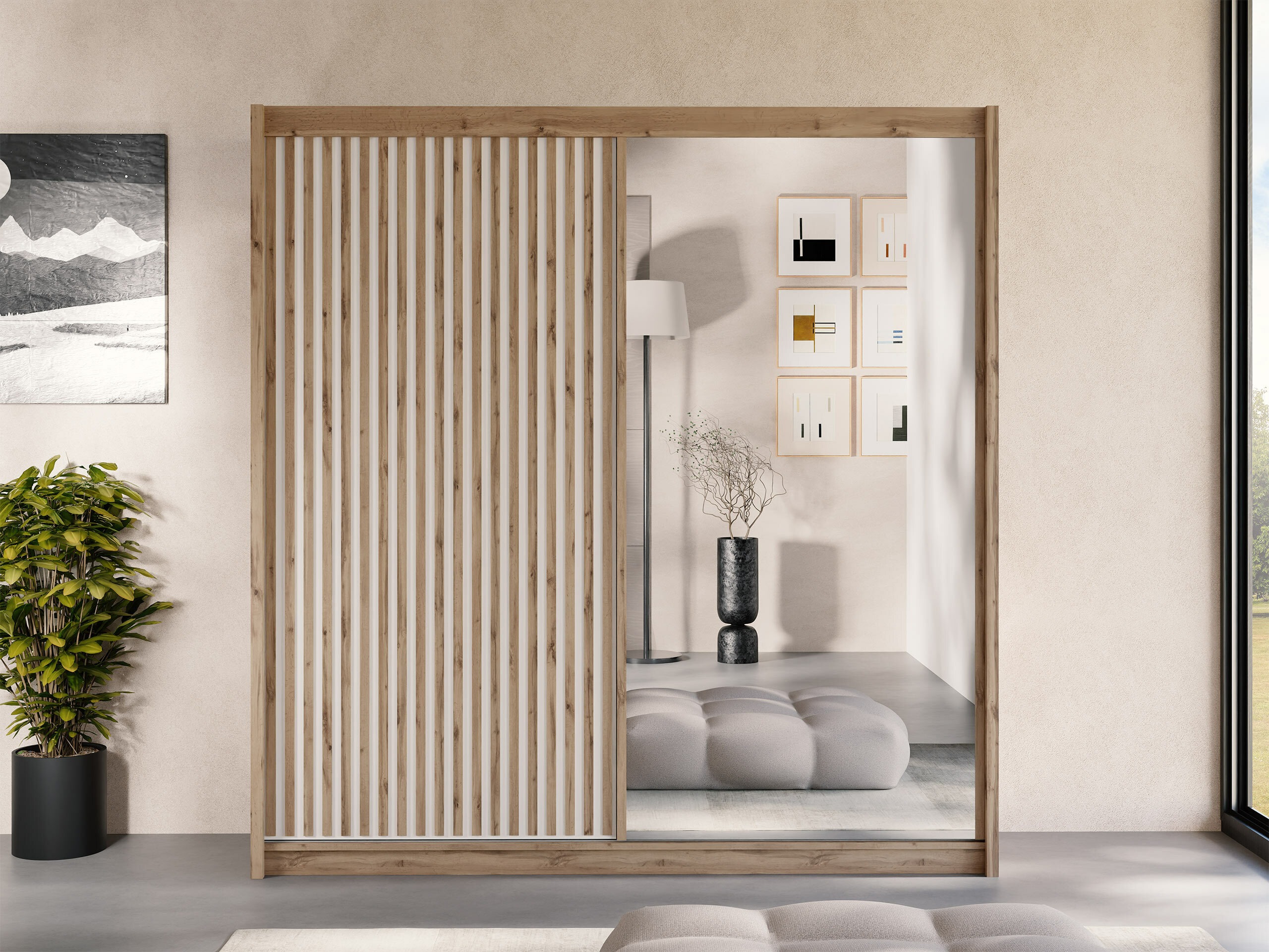 Armoire Gemes (Cachemire + Chêne wotan)