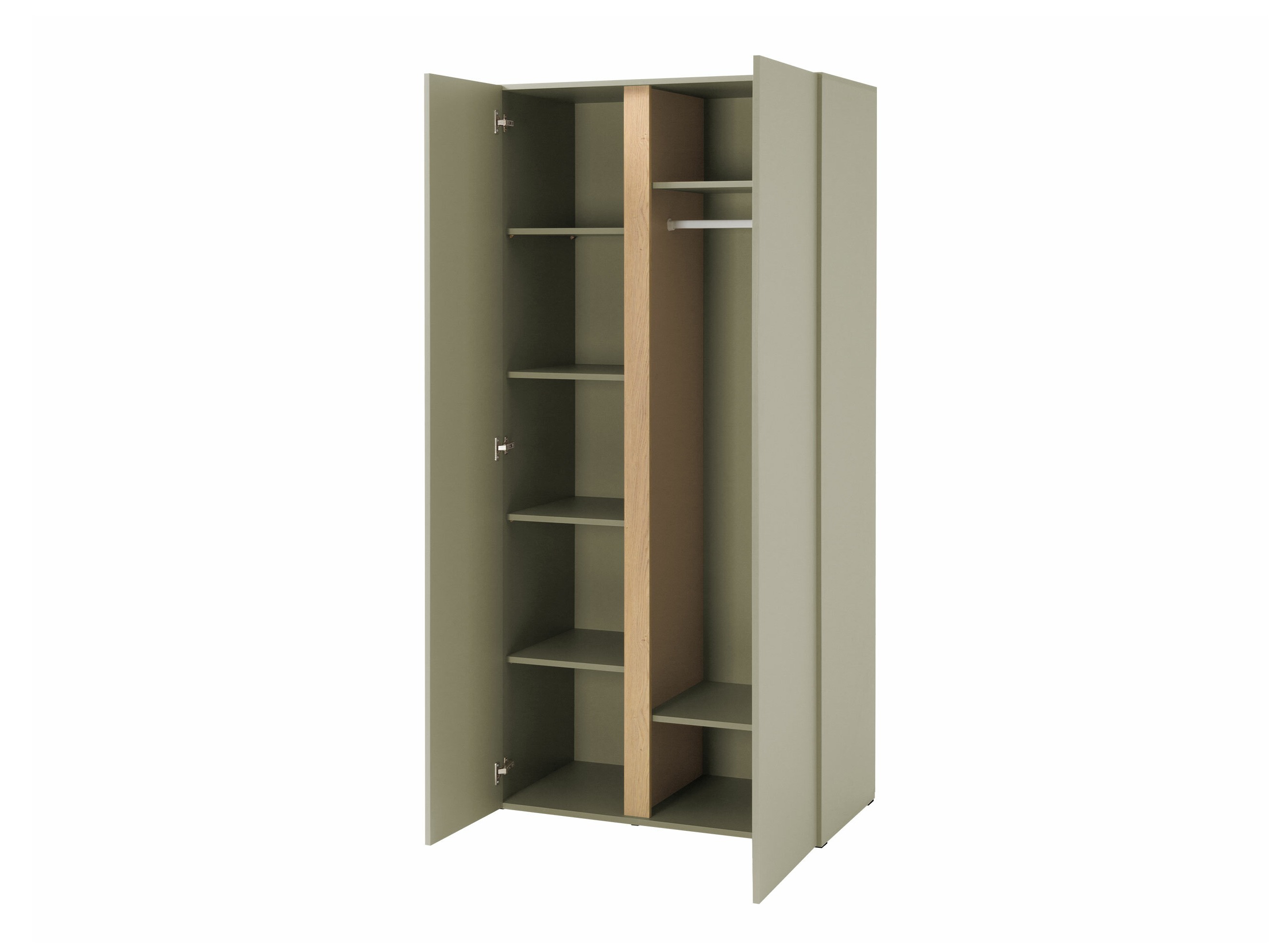 Armoire Fiosono 102 (Vert poussiéreux + Chêne)