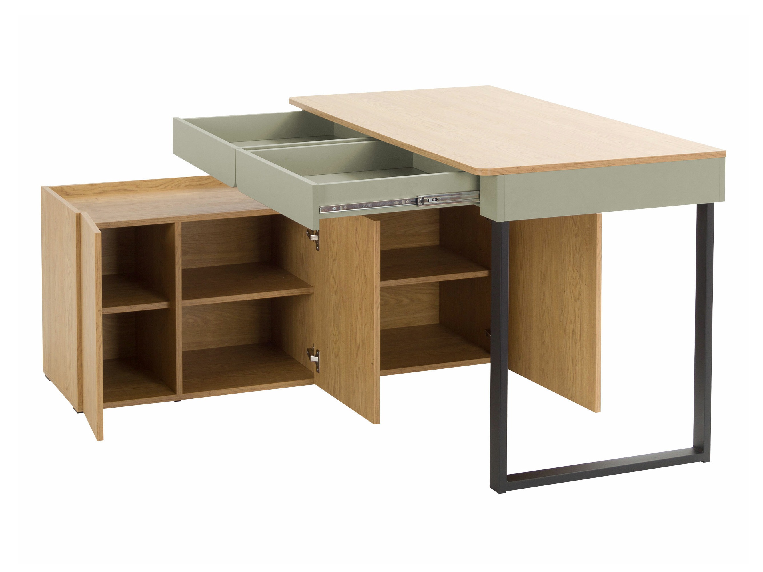 Bureau d'angle Fiosono 110 (Eucalyptus + Chêne)