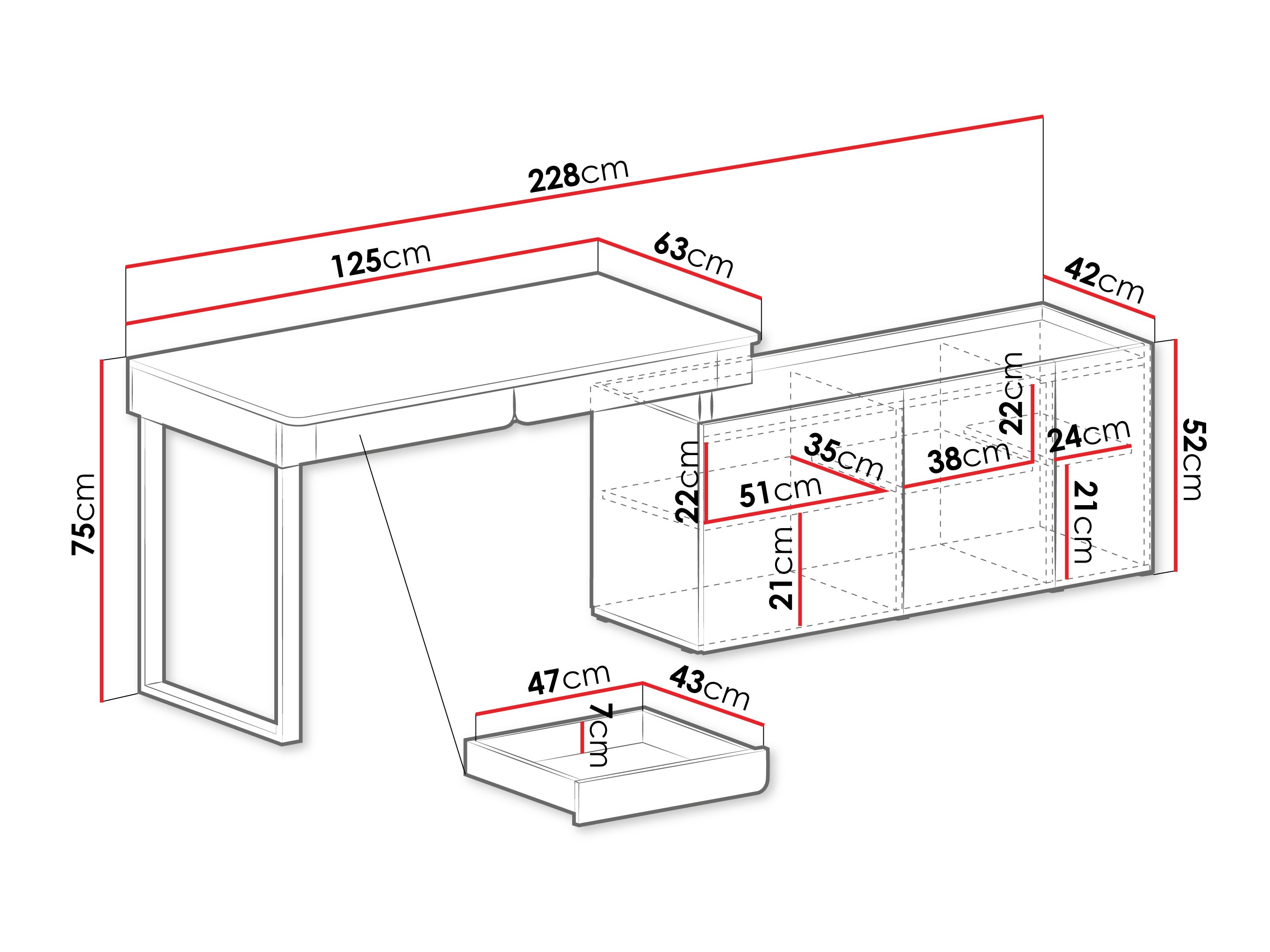 Bureau d'angle Fiosono 110 (Eucalyptus + Chêne)