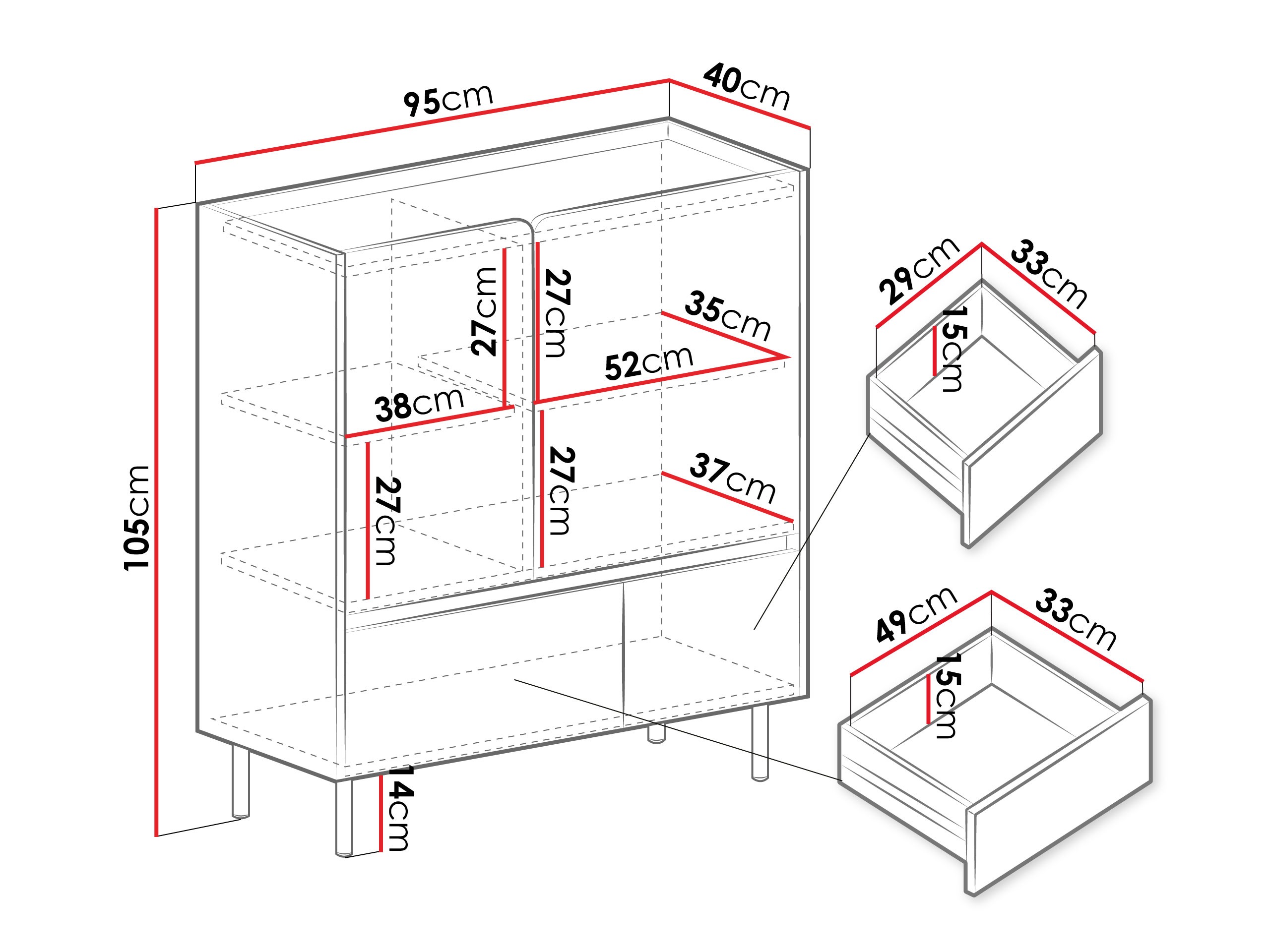 Commode Fiosono 108 (Eucalyptus + Chêne)