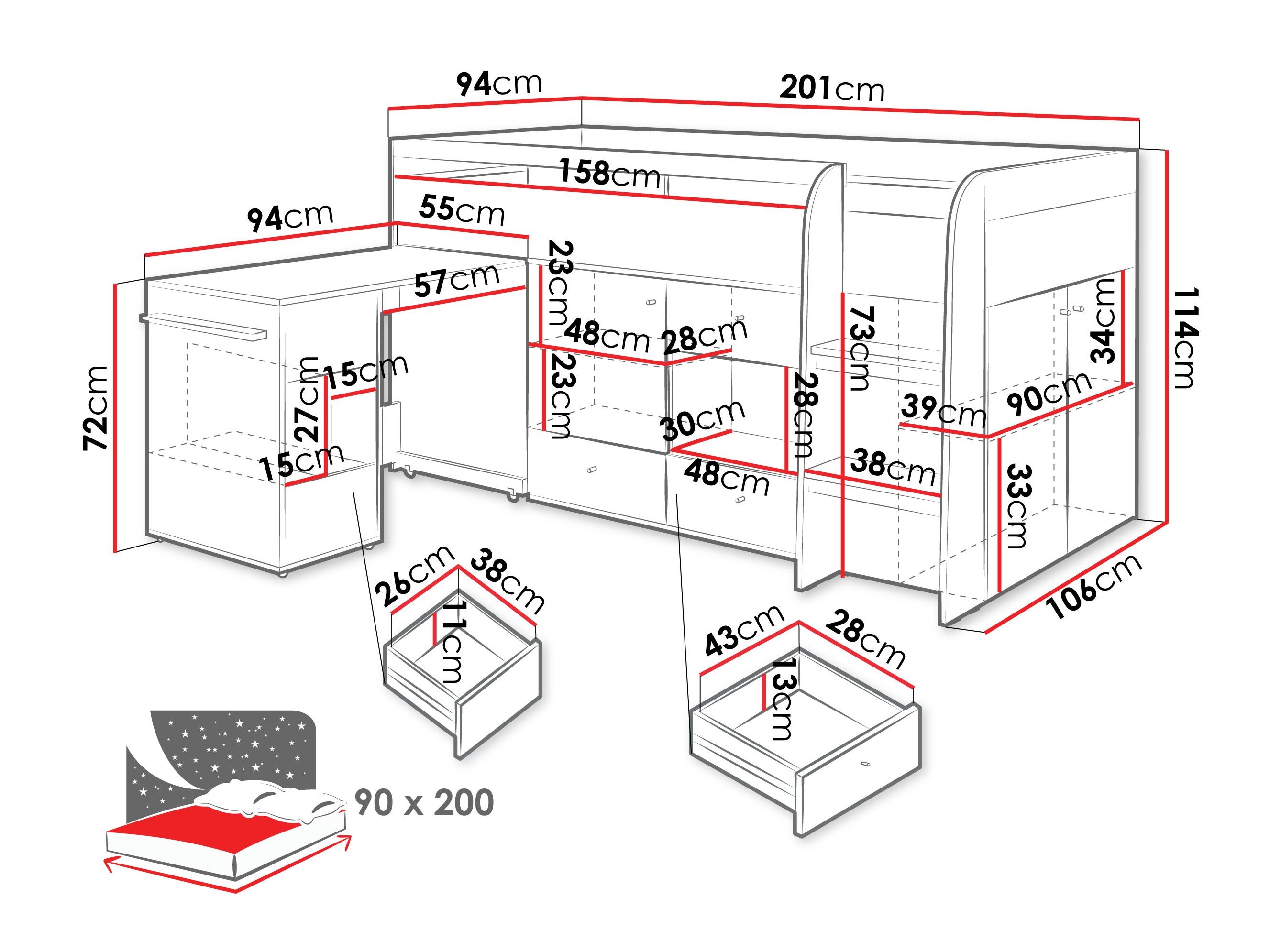 Lit mezzanine Ciravie 107