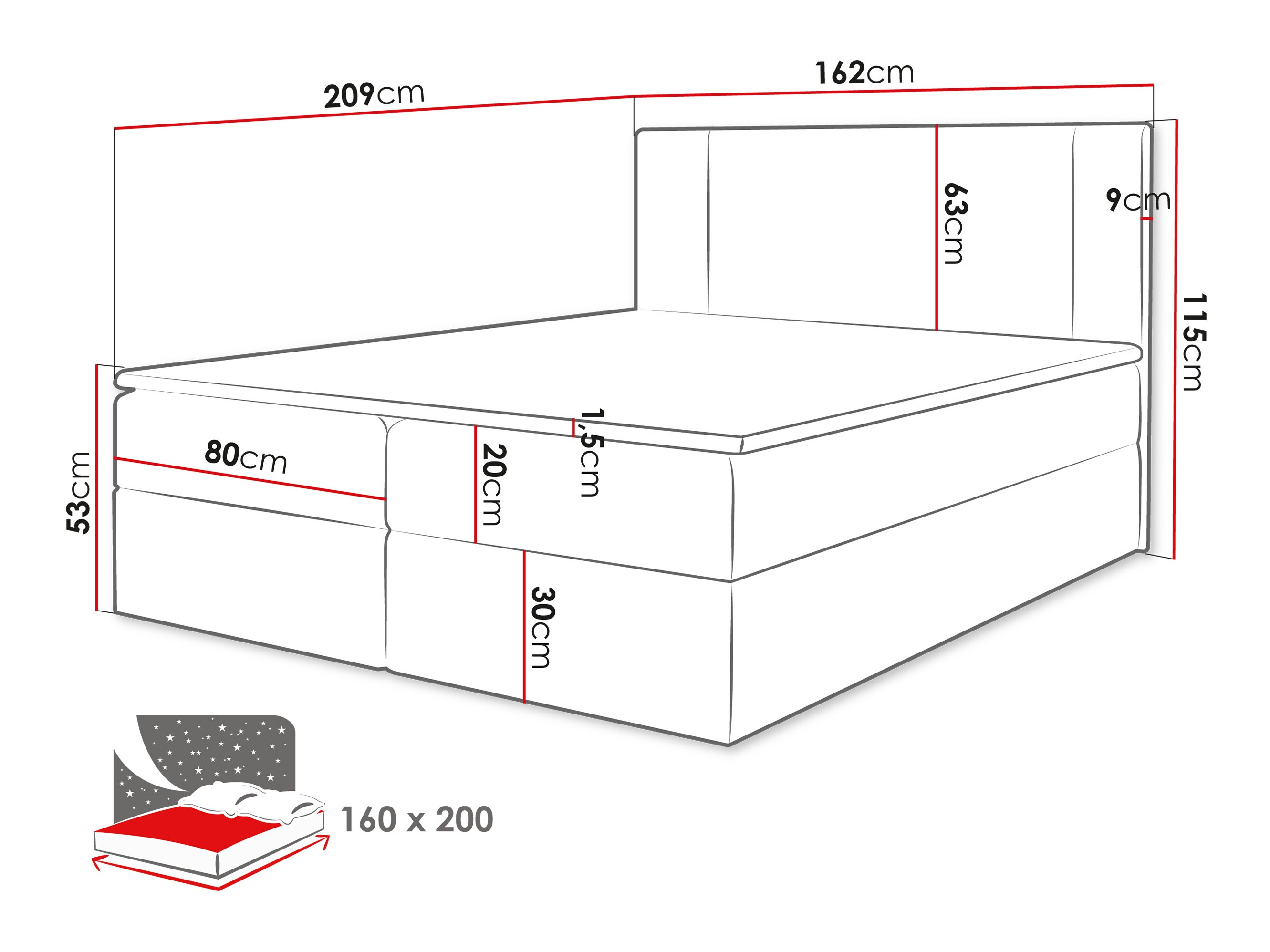 Lit boxspring Zanesville 101 (Manila 02)