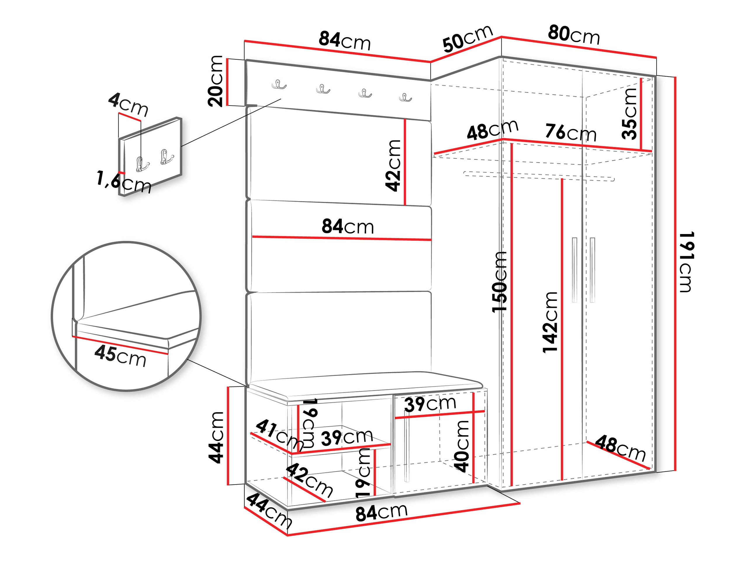 Meuble d'entrée Nitos I (Cachemire)