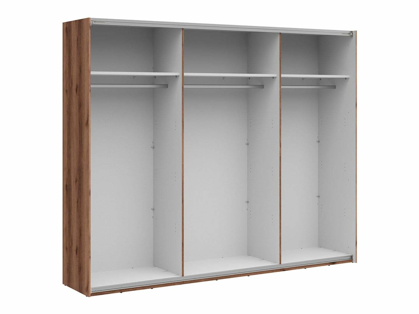 Armoire Fivale 124 (Chêne delano foncé + Blanc brillant)