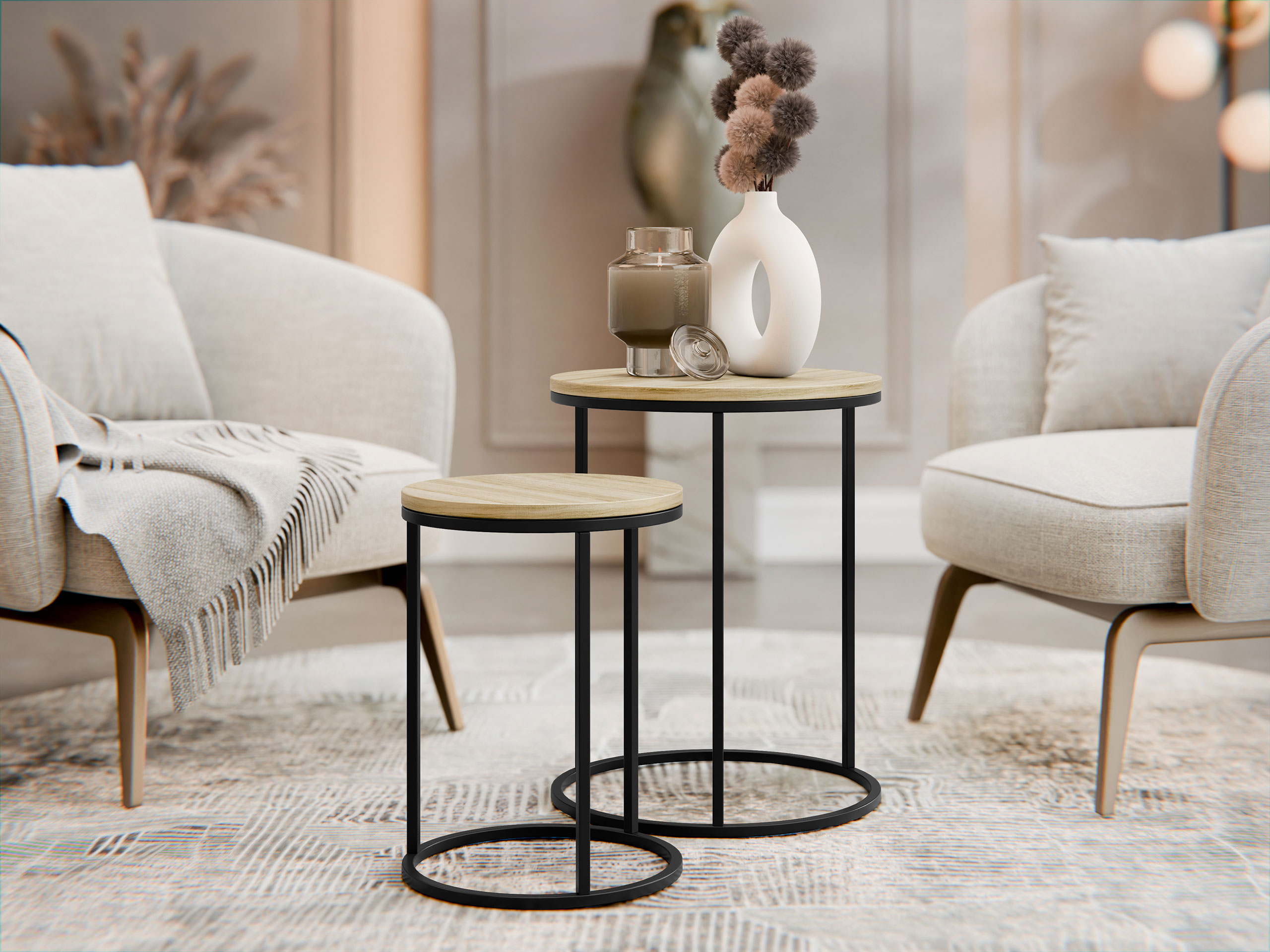 Ensemble de tables d'appoint Iter (Clair bois)