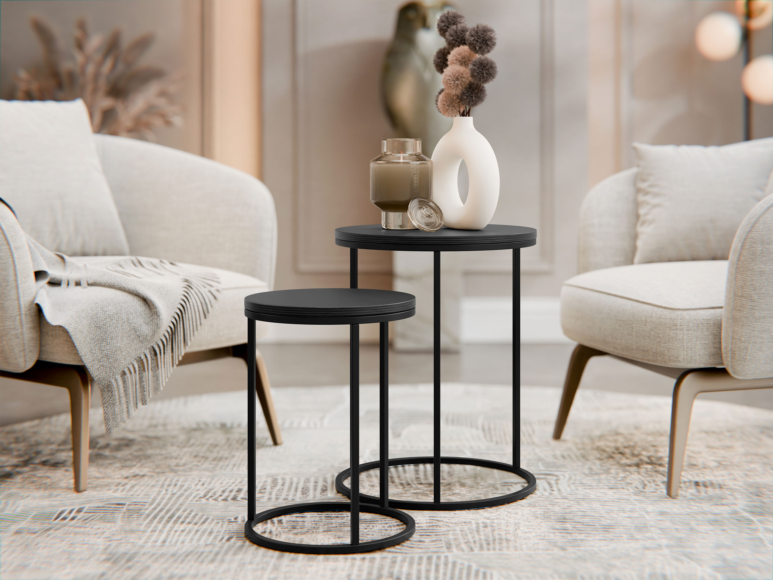 Ensemble de tables d'appoint Iter (Noir)