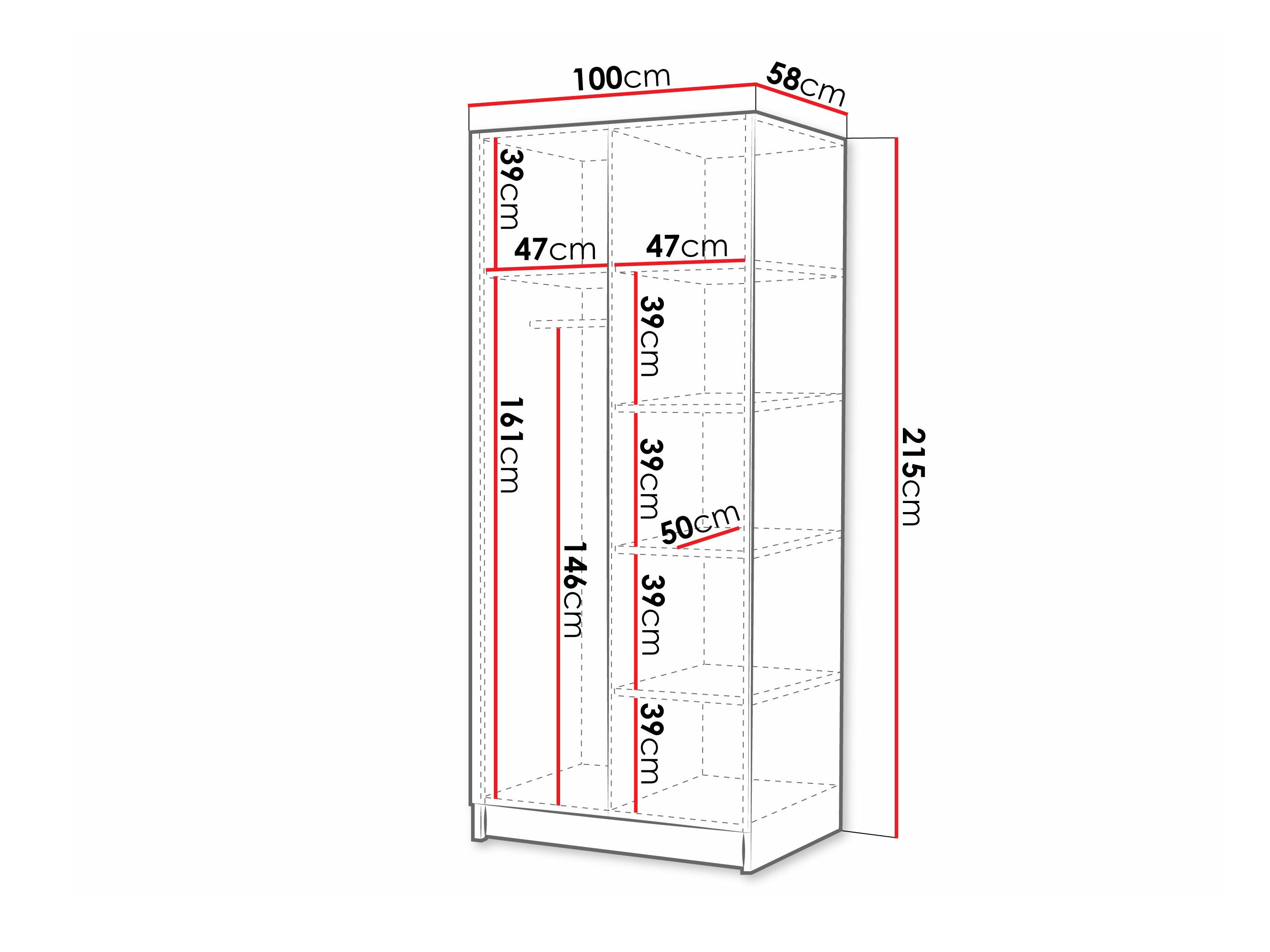 Armoire Closico Staton I (Cachemire + Doré)