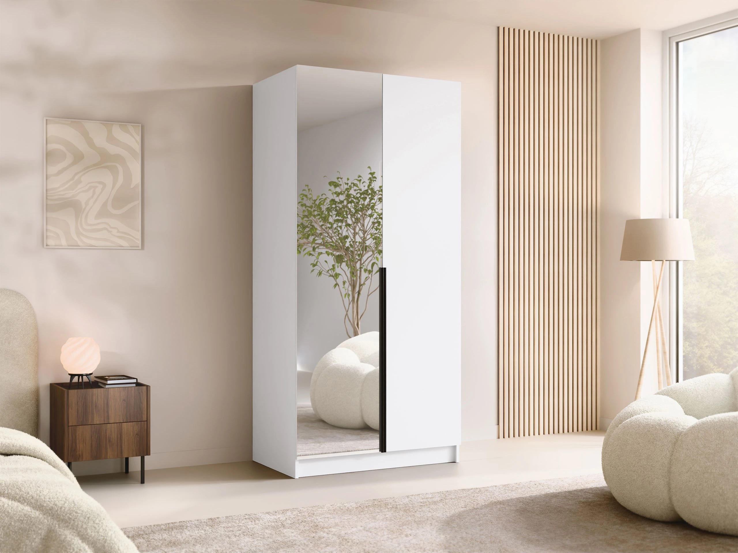 Armoire Closico Staton II (Blanc + Noir)