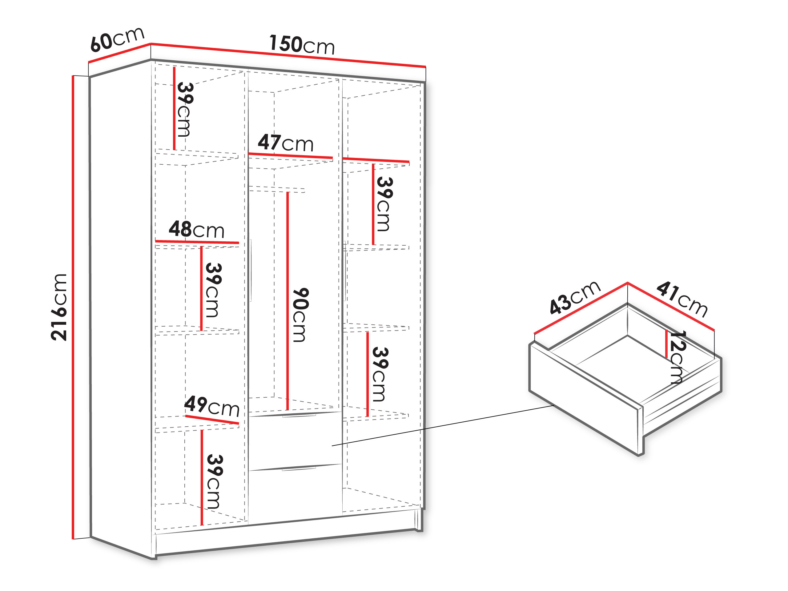 Armoire Closico Calvron I (Blanc)