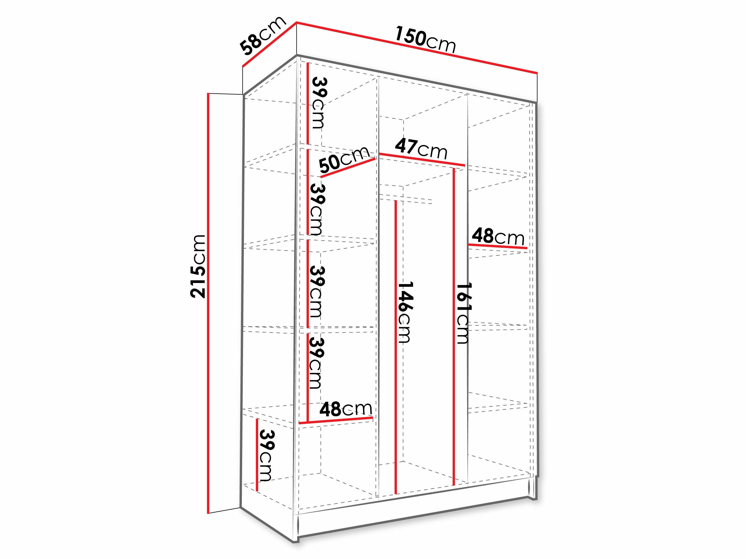 Armoire Closico Decoron I (Cachemire + Doré)