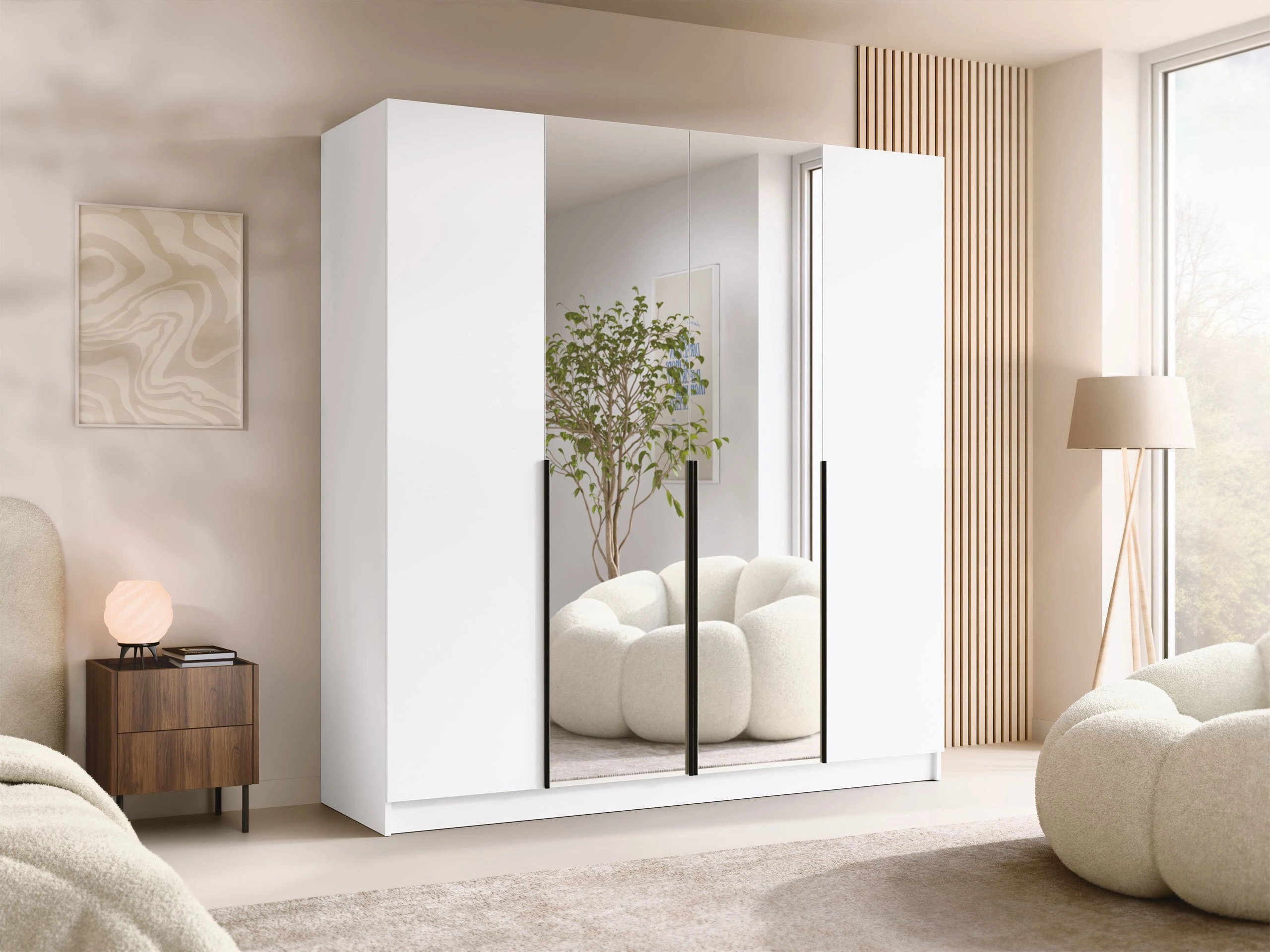 Armoire Closico Navor II (Blanc + Noir)